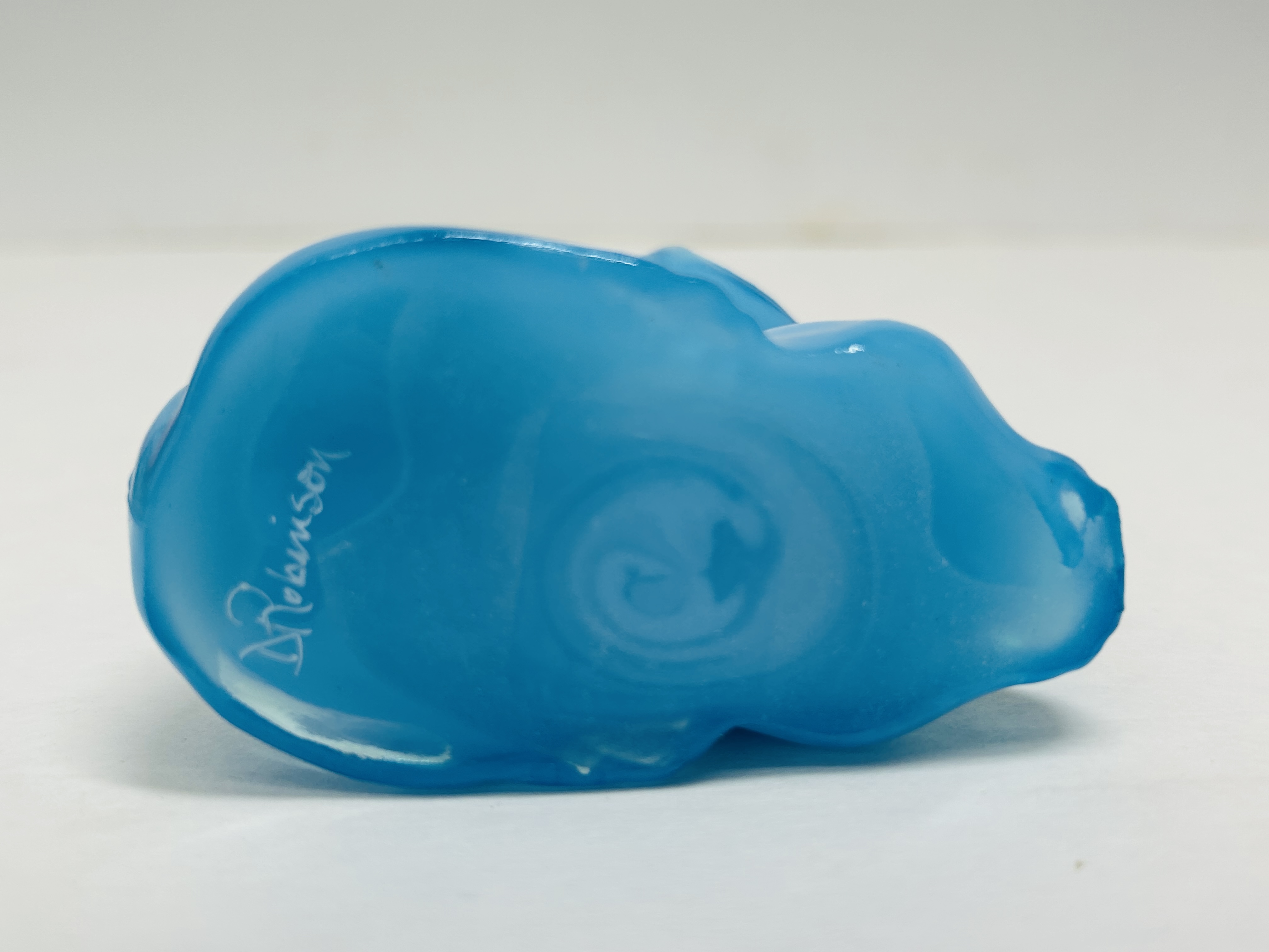 FENTON BLUE GLASS CAT FIGURINE