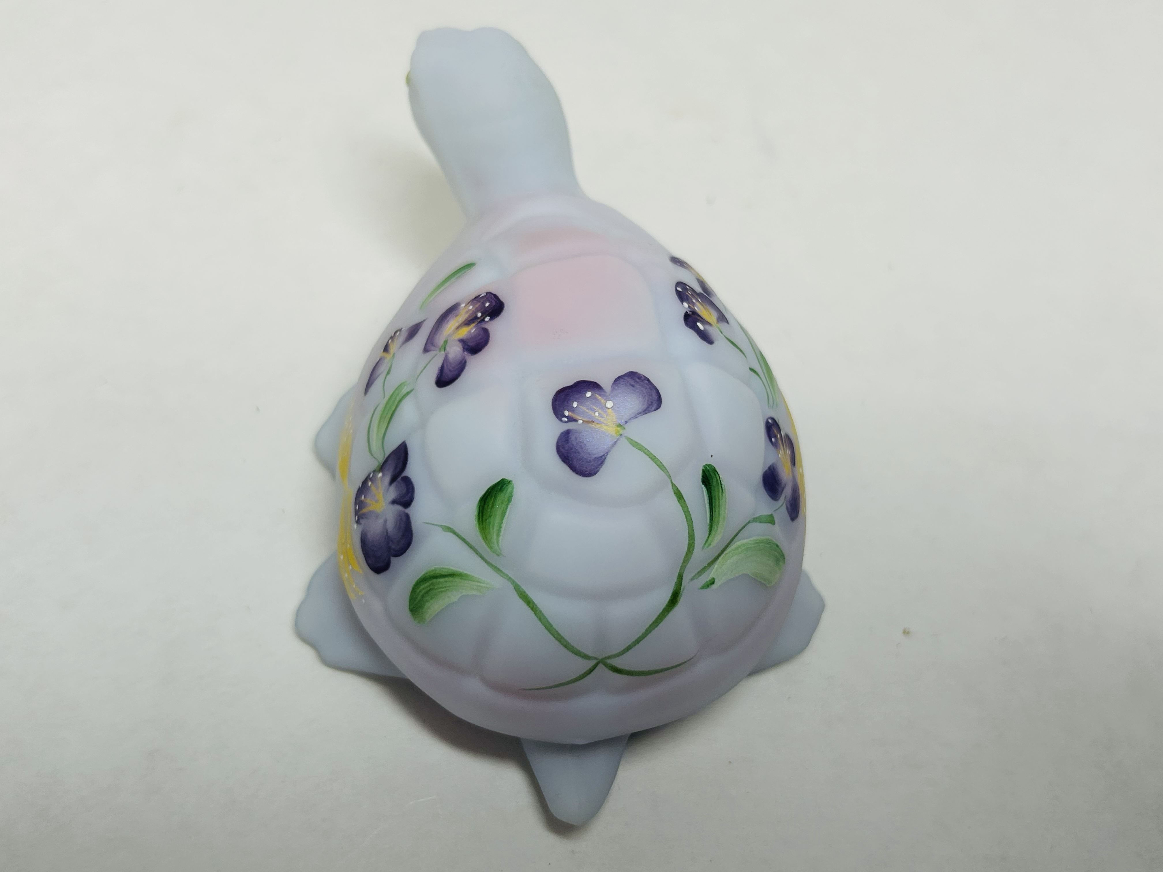 FENTON BLUE BURMESE GLASS TURTLE, 2002 259/4750