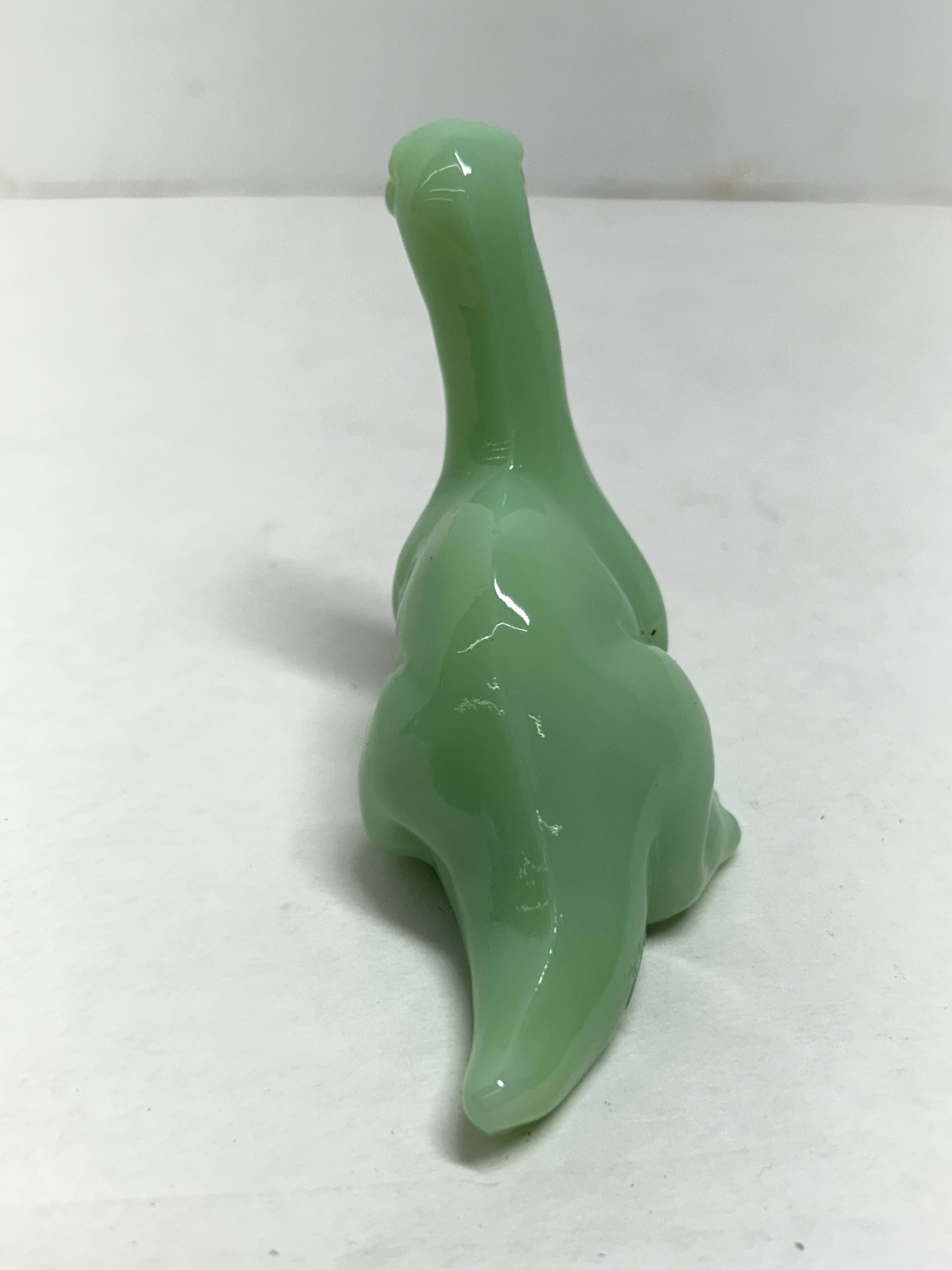 MOSSER GLASS JADEITE BRONTOSAURUS FIGURINE
