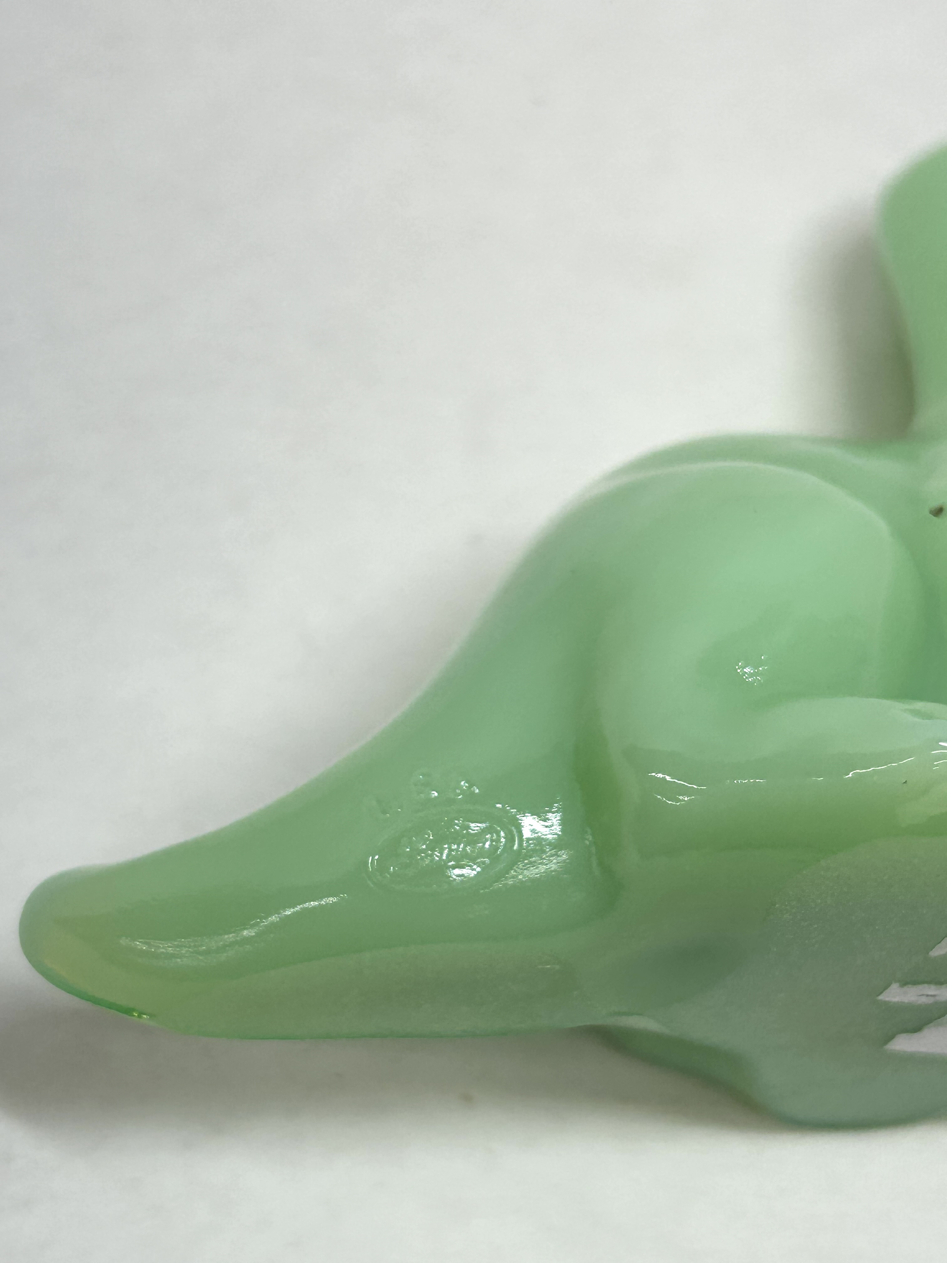 MOSSER GLASS JADEITE BRONTOSAURUS FIGURINE