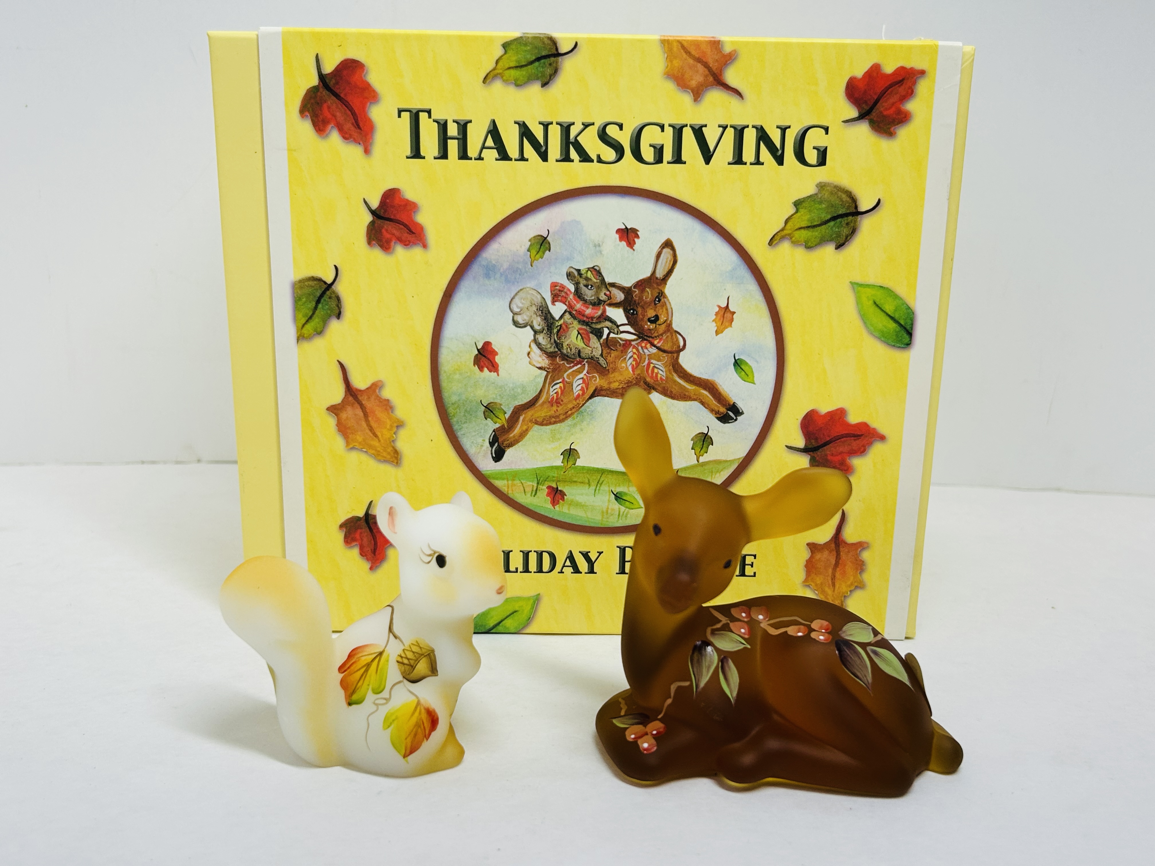 FENTON THANKSGIVING GLASS SET CIRCA 2000