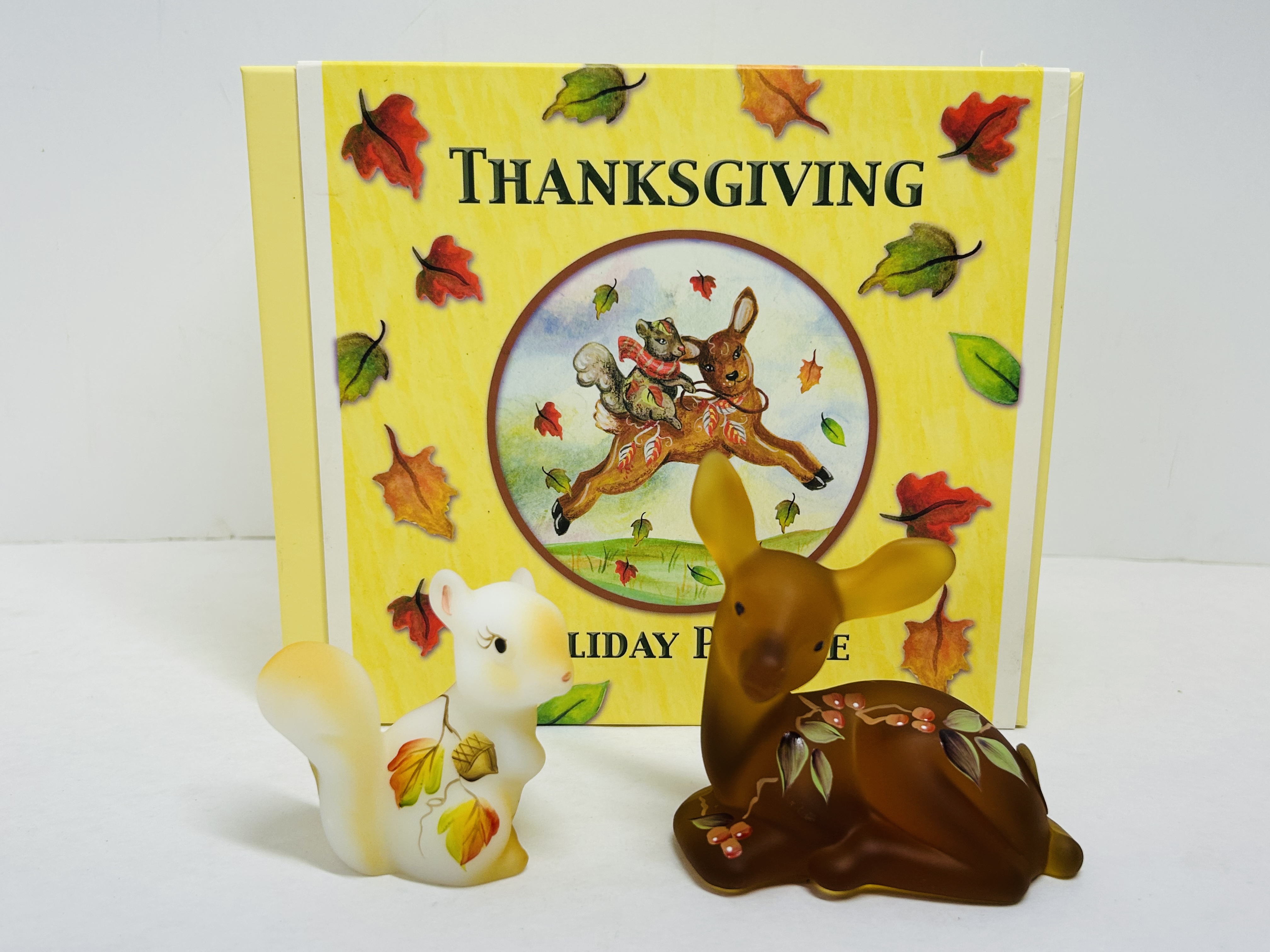 FENTON THANKSGIVING GLASS SET CIRCA 2000