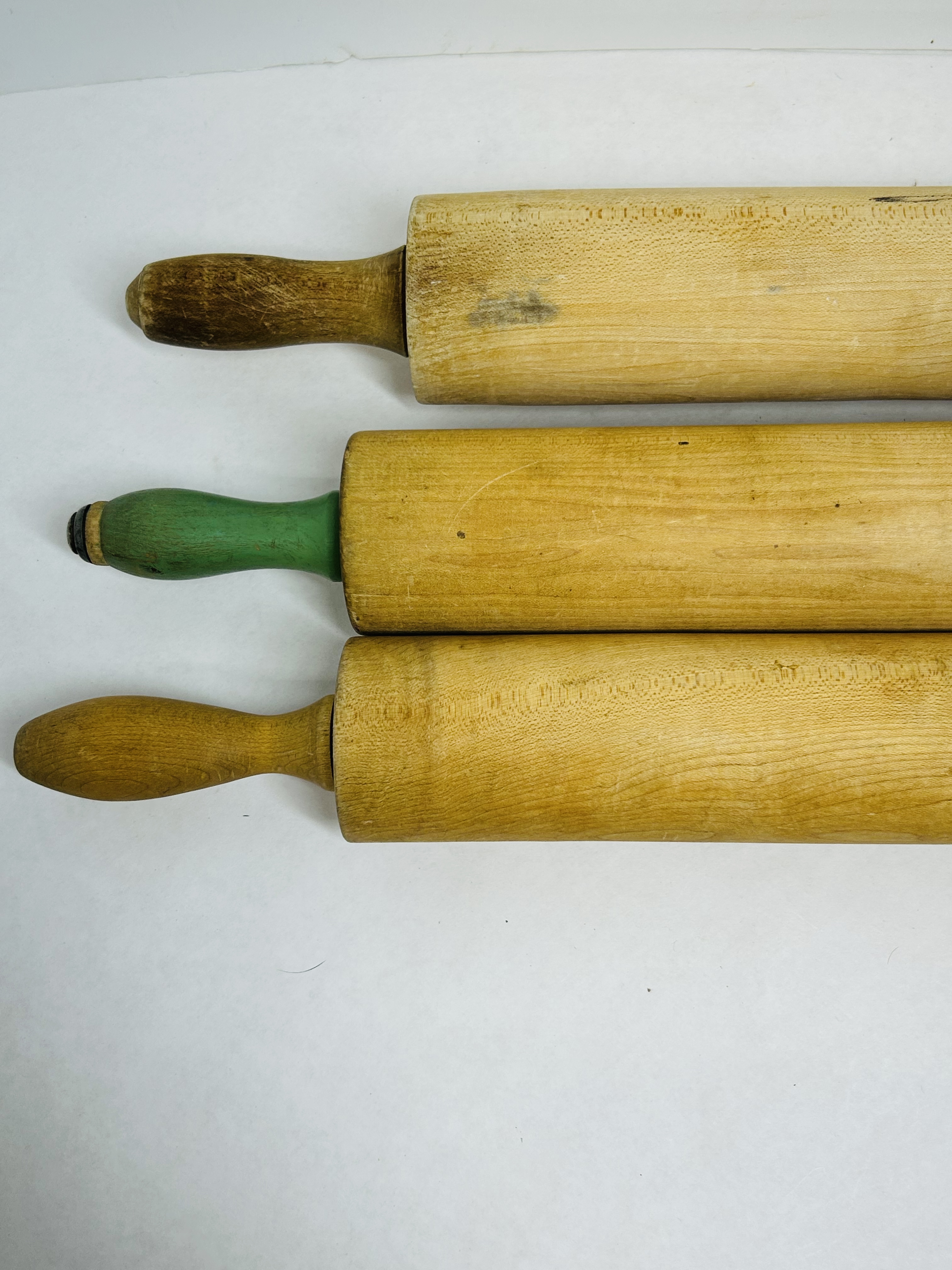 TRIO OF VINTAGE WOODEN ROLLING PINS, 20TH CENTURY