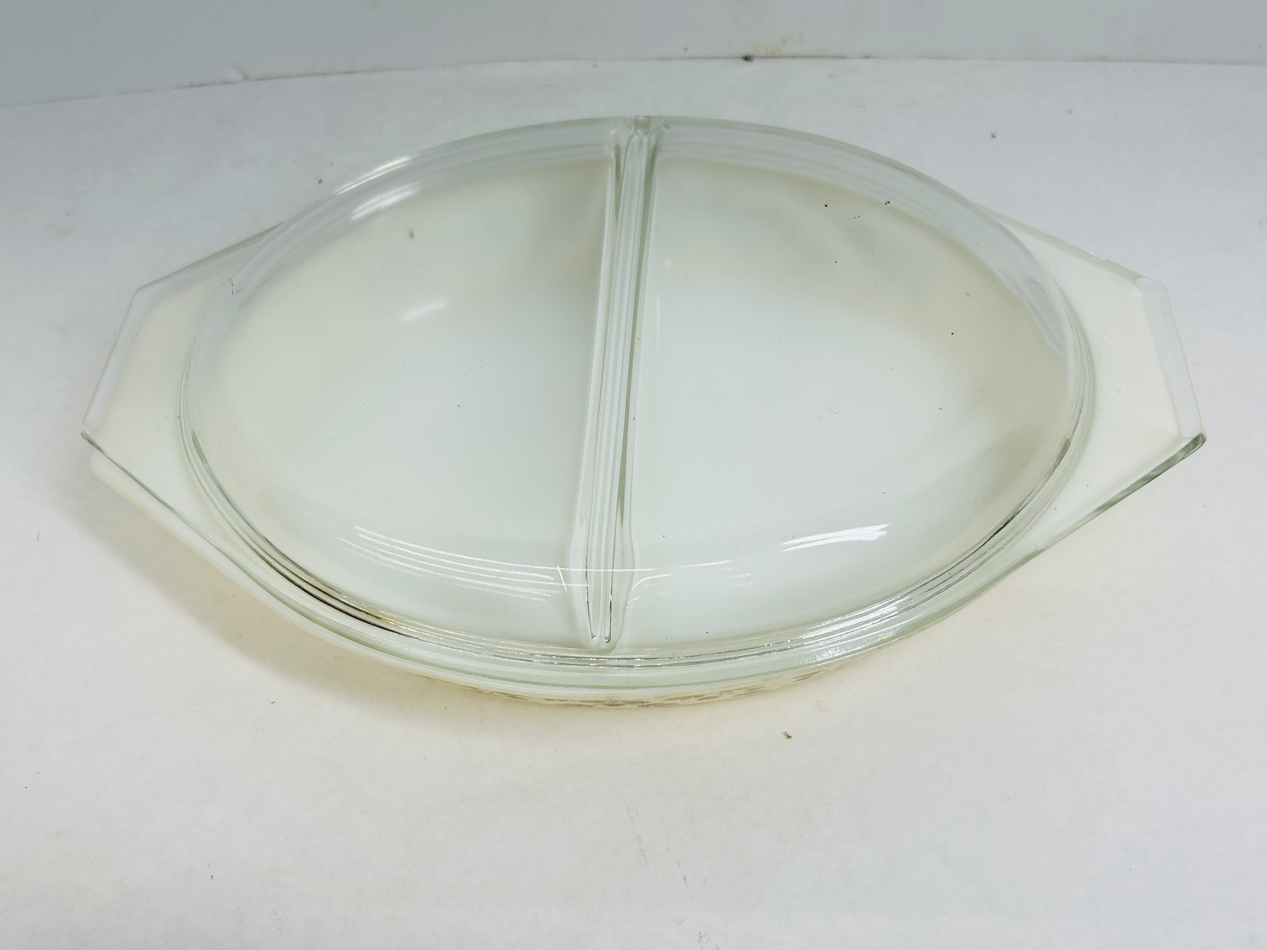 PYREX GOLDEN ACORN OPAL CASSEROLE, 1960