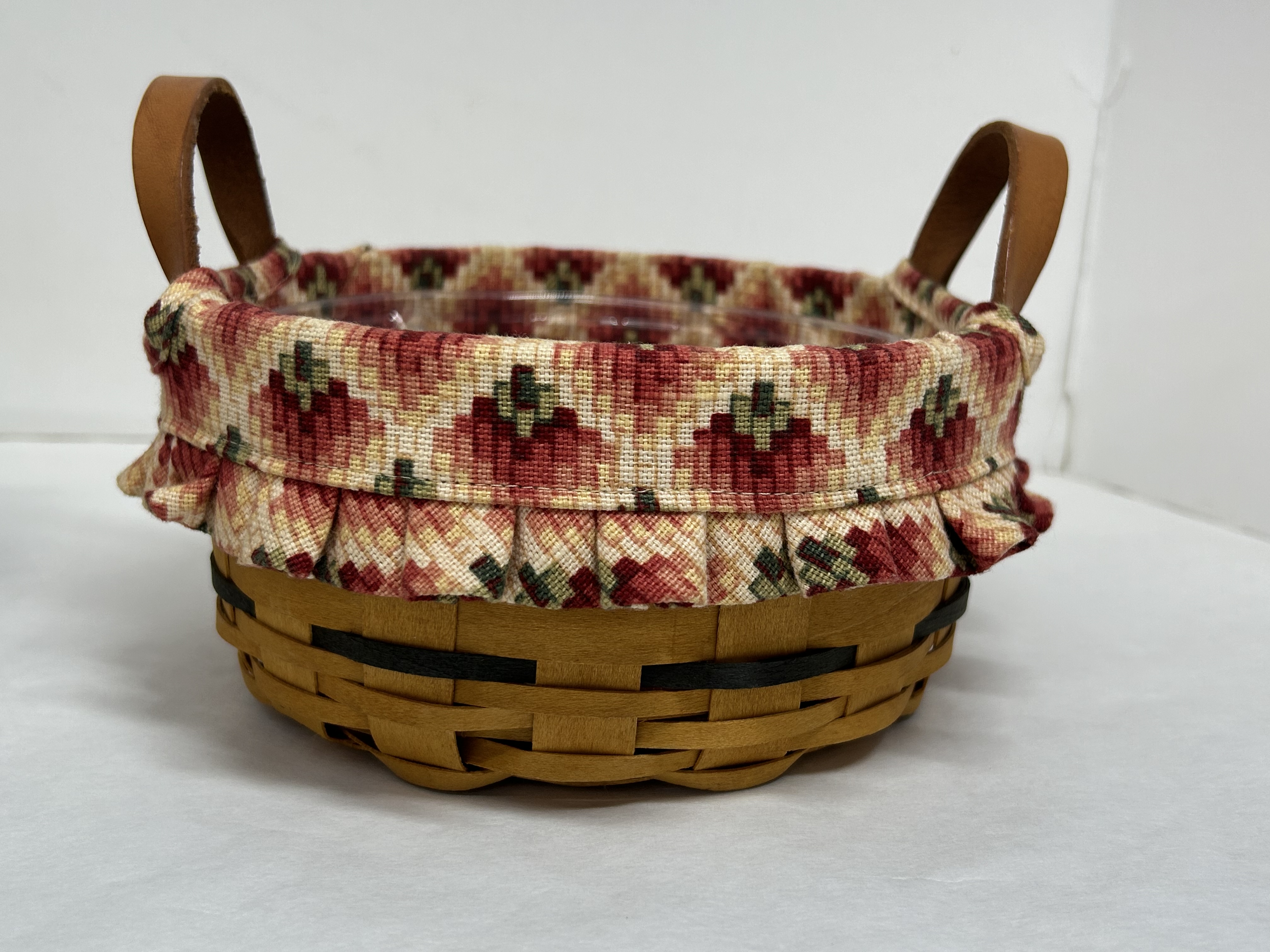 LONGABERGER BASKET AND WOODEN TRAY, CIRCA 1997