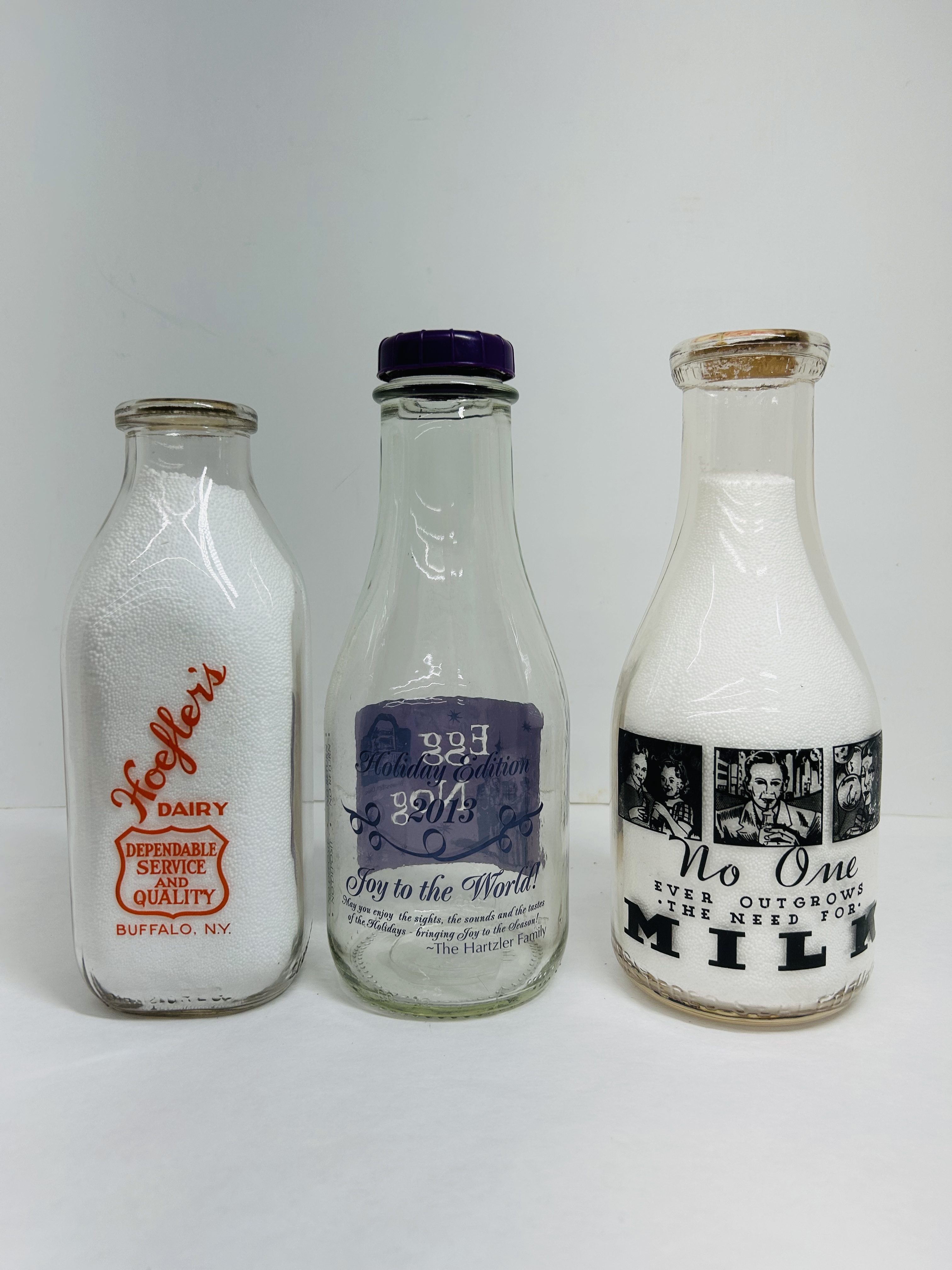 VARIOUS DAIRIES GLASS MILK BOTTLES