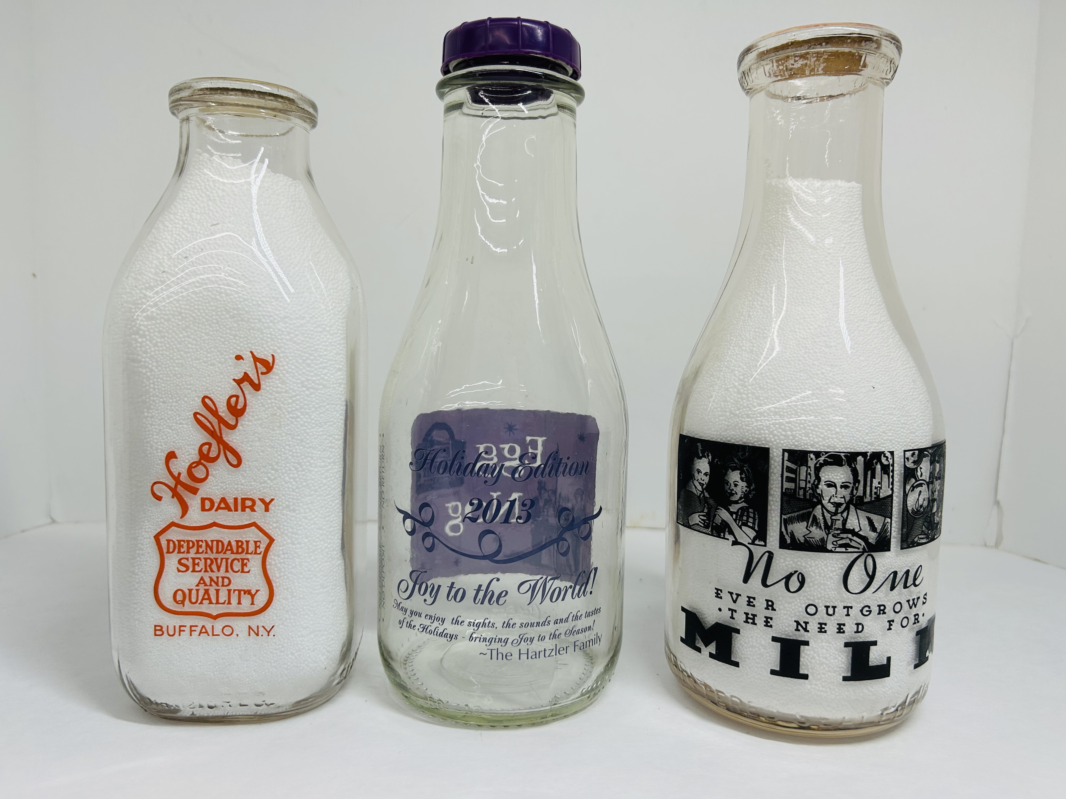 VARIOUS DAIRIES GLASS MILK BOTTLES