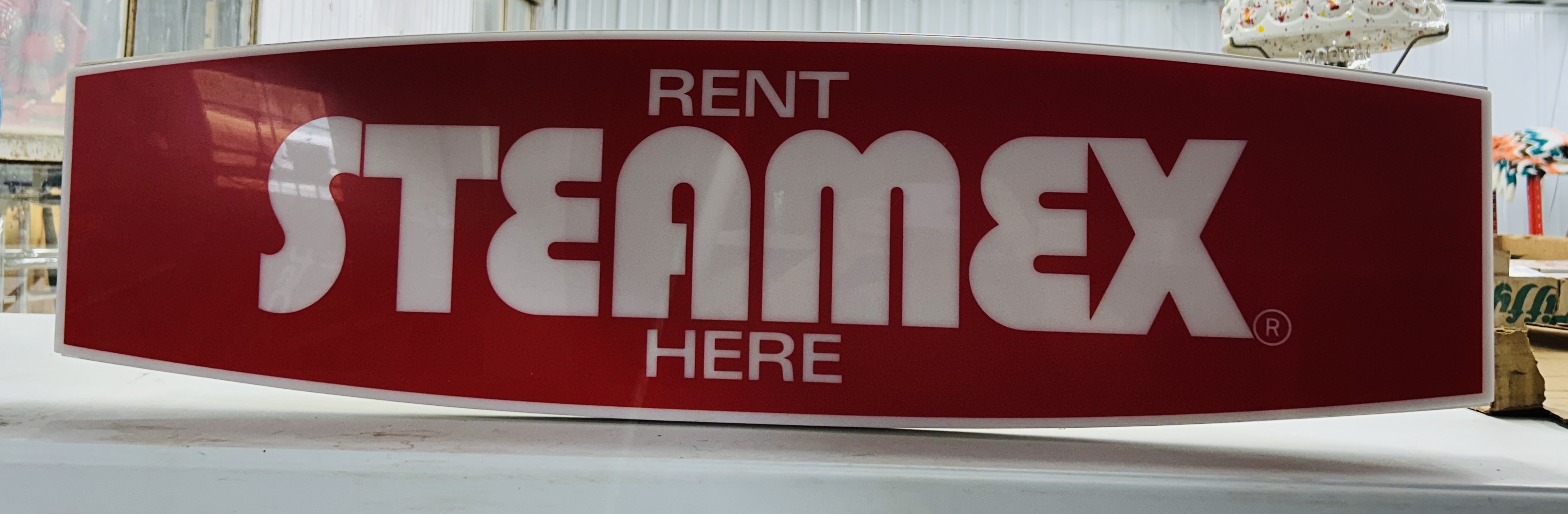 STEAMEX PLASTIC ILLUMINATED ADVERTISING SIGN, 1976