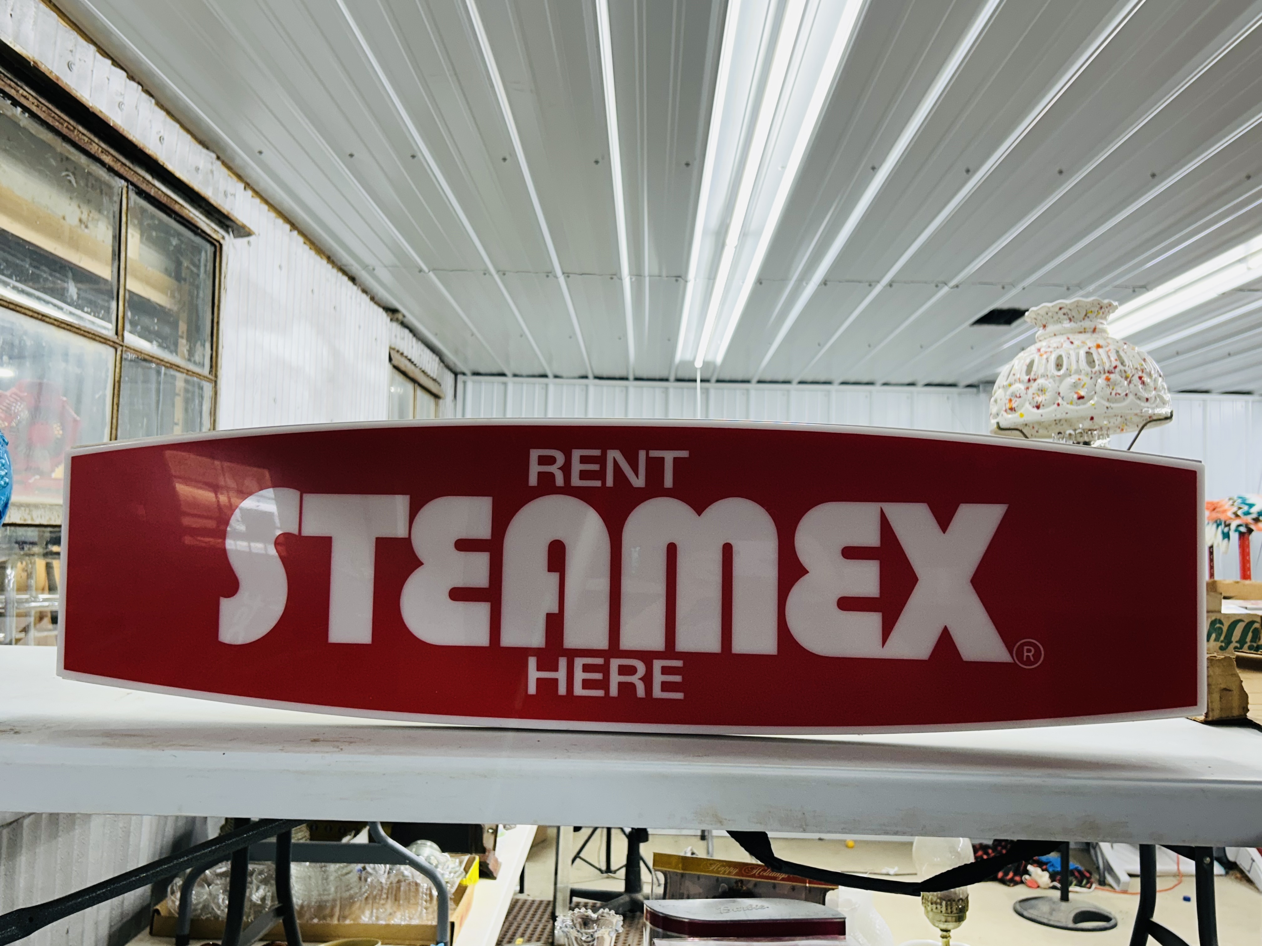 STEAMEX PLASTIC ILLUMINATED ADVERTISING SIGN, 1976
