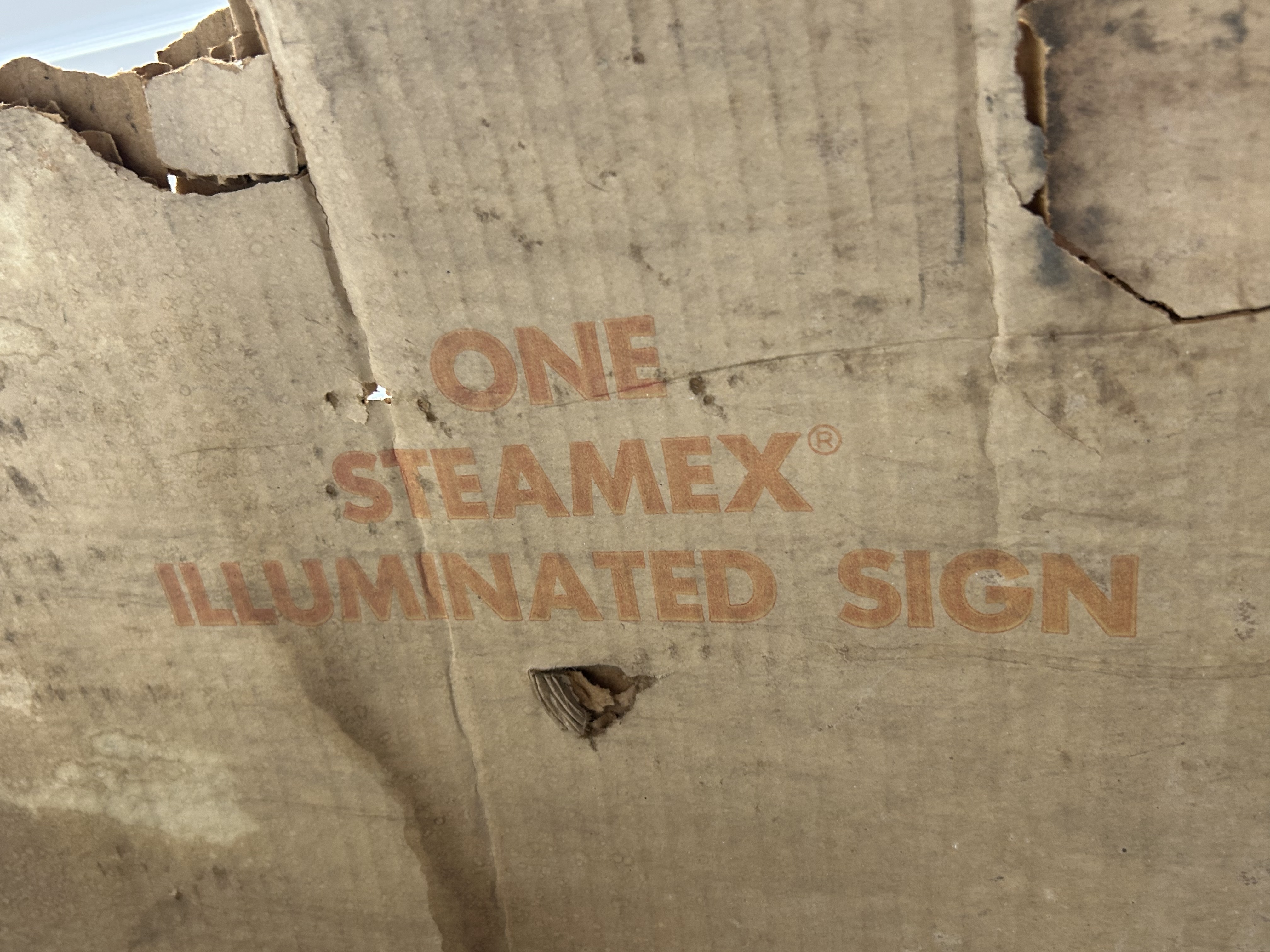 STEAMEX PLASTIC ILLUMINATED ADVERTISING SIGN, 1976