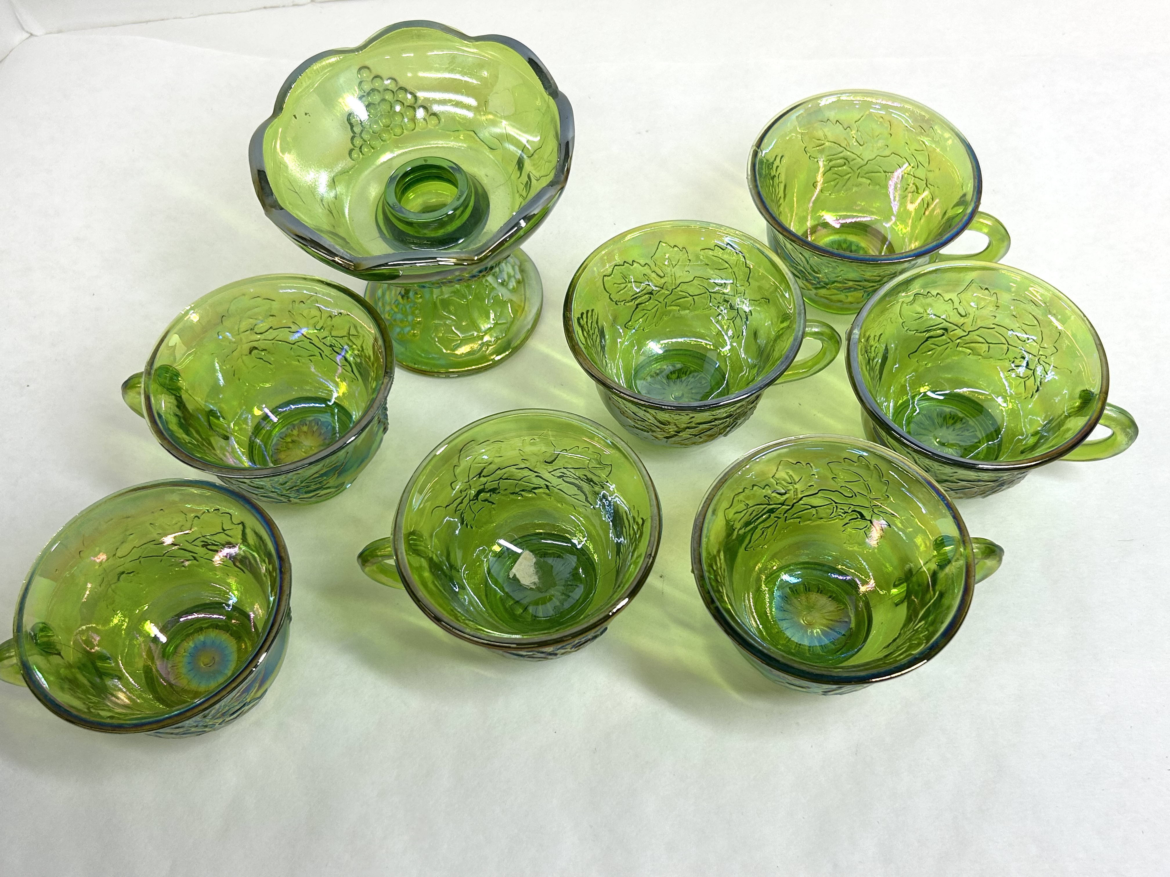 INDIANA GLASS HARVEST GRAPE SET 1970S