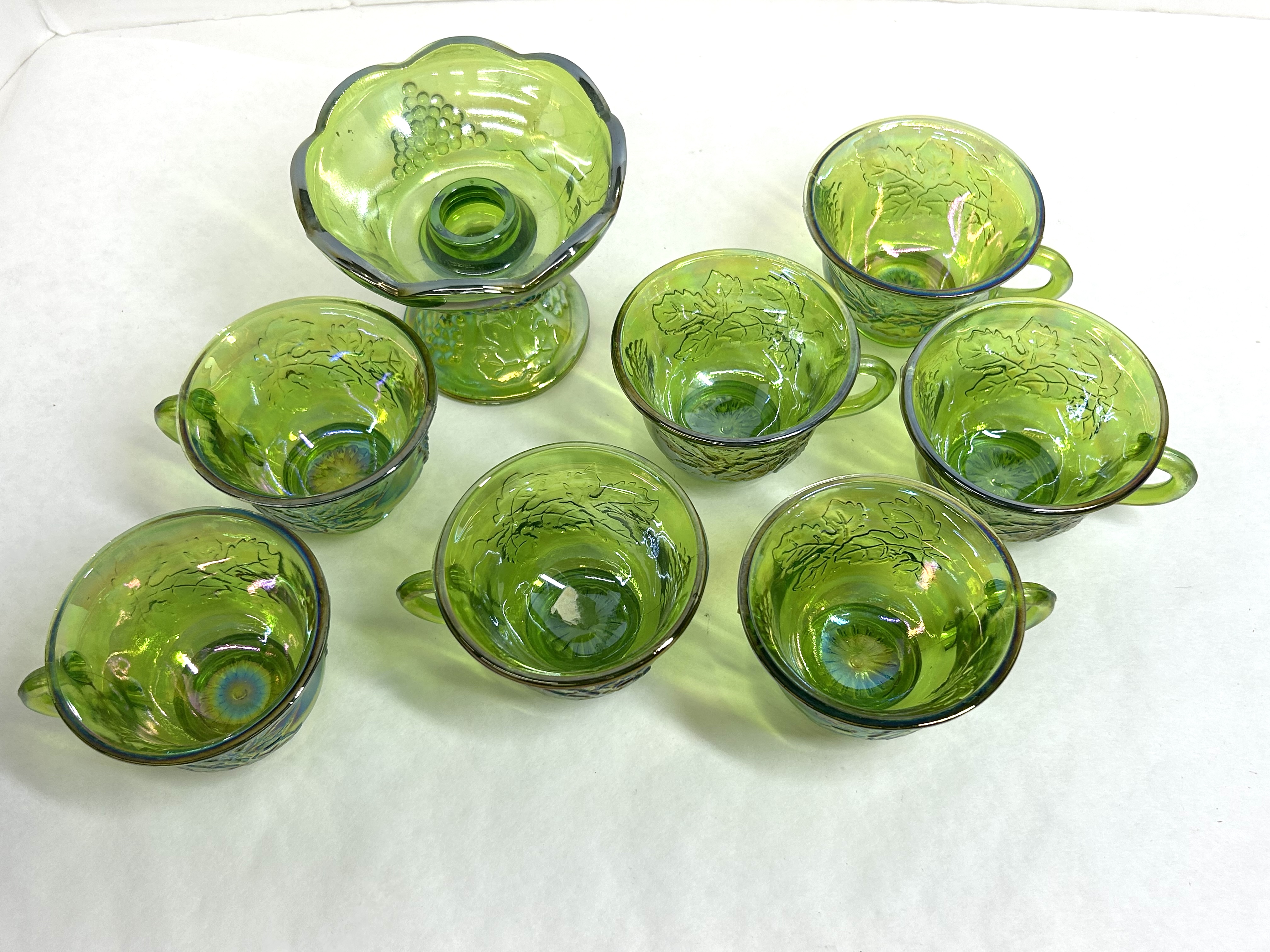 INDIANA GLASS HARVEST GRAPE SET 1970S