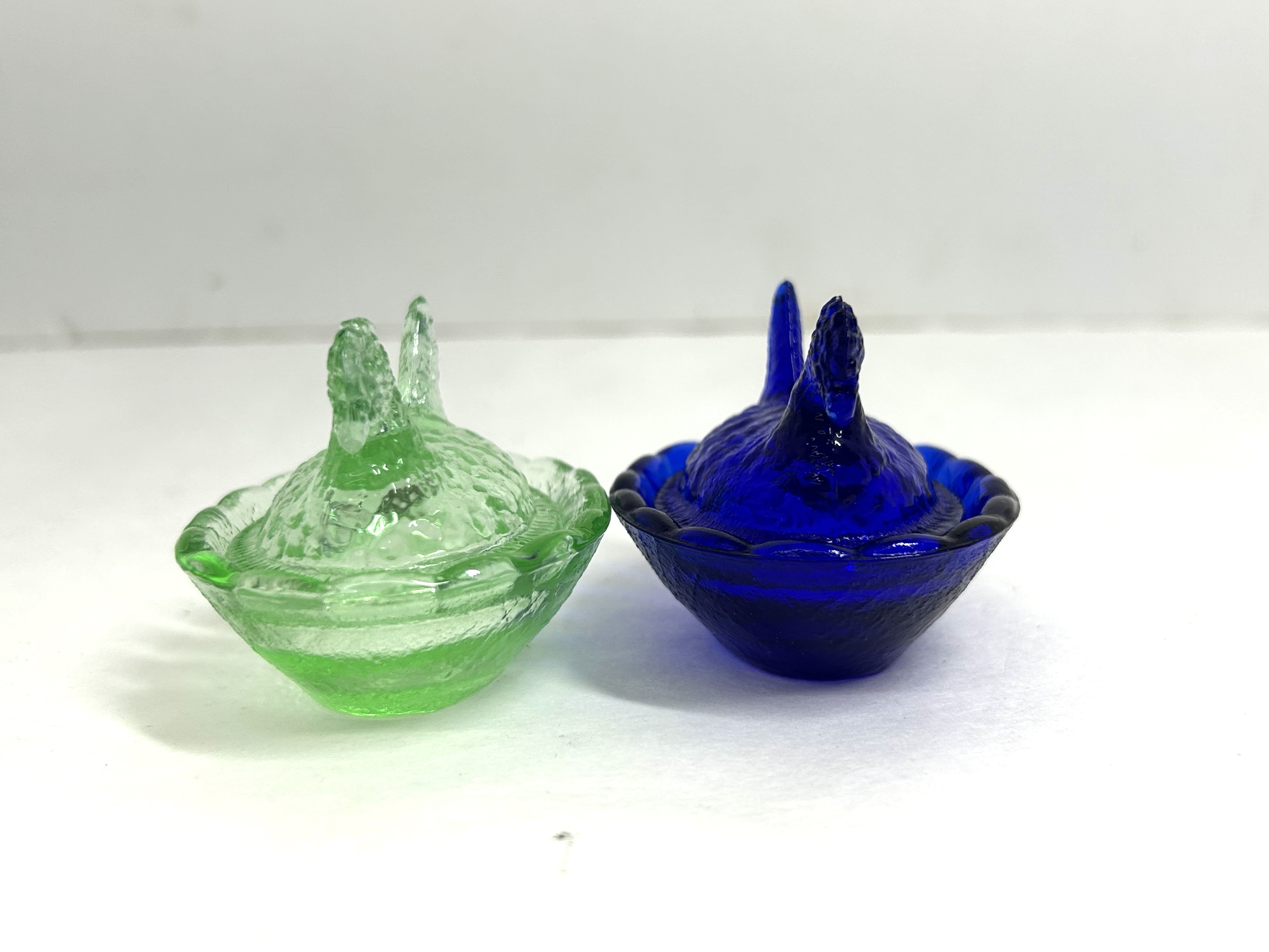 VINTAGE GLASS HEN ON NEST DISHES