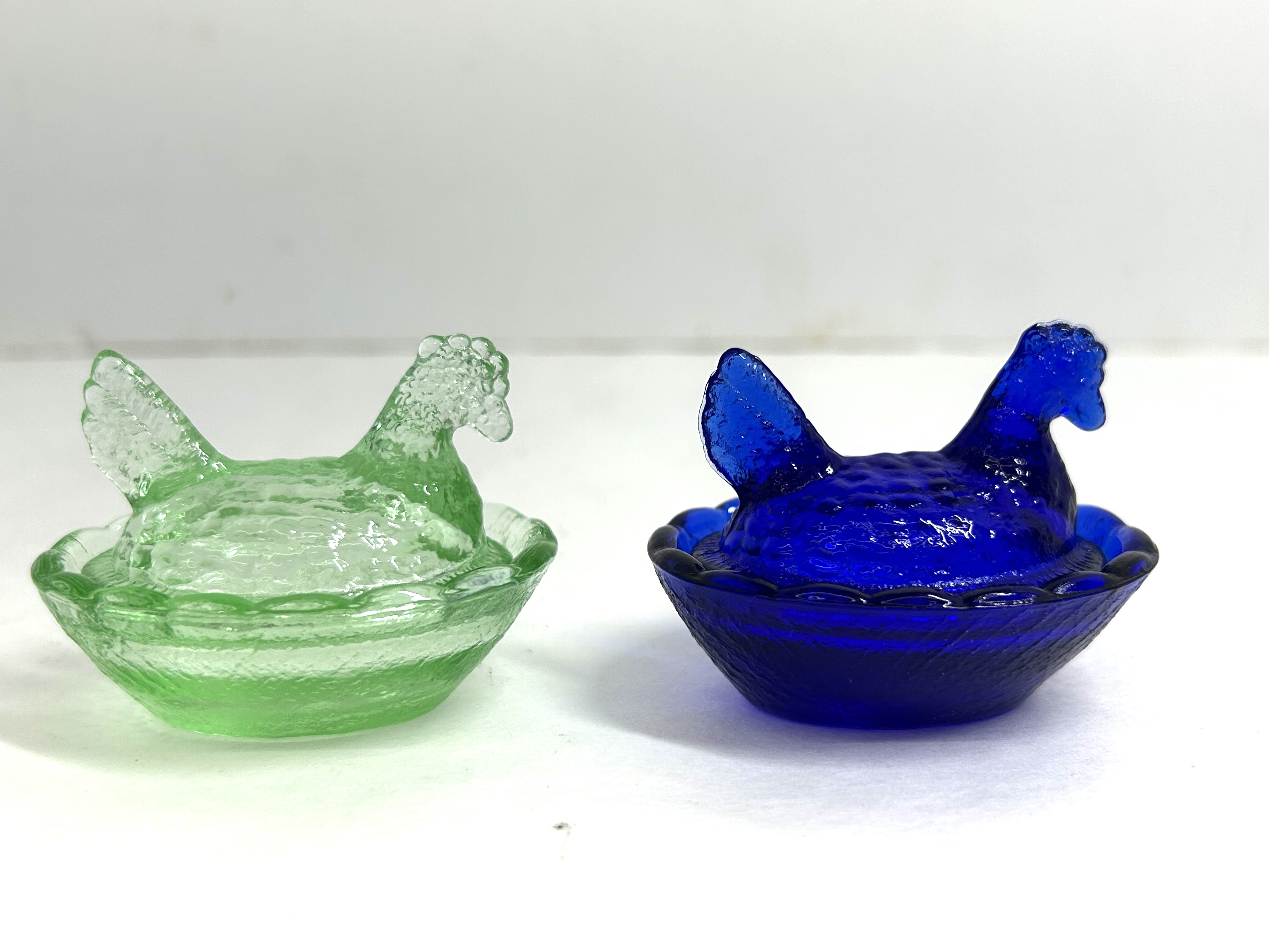 VINTAGE GLASS HEN ON NEST DISHES