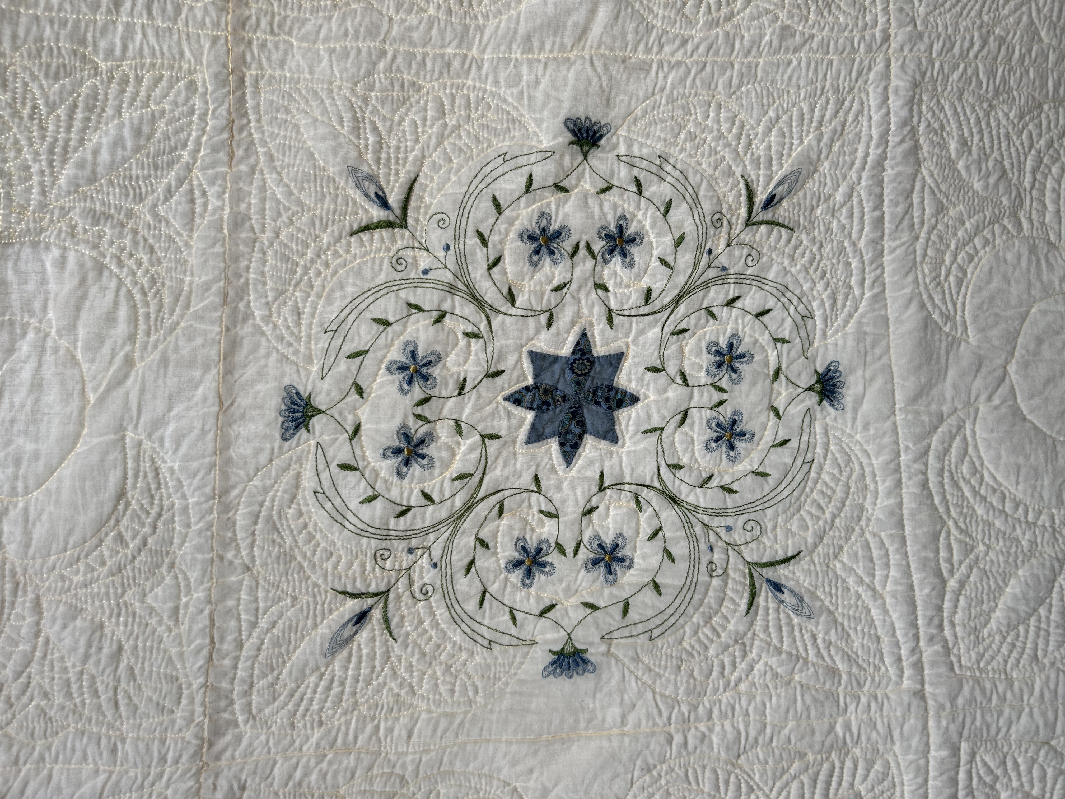 MID-20TH CENTURY COTTON STAR QUILT