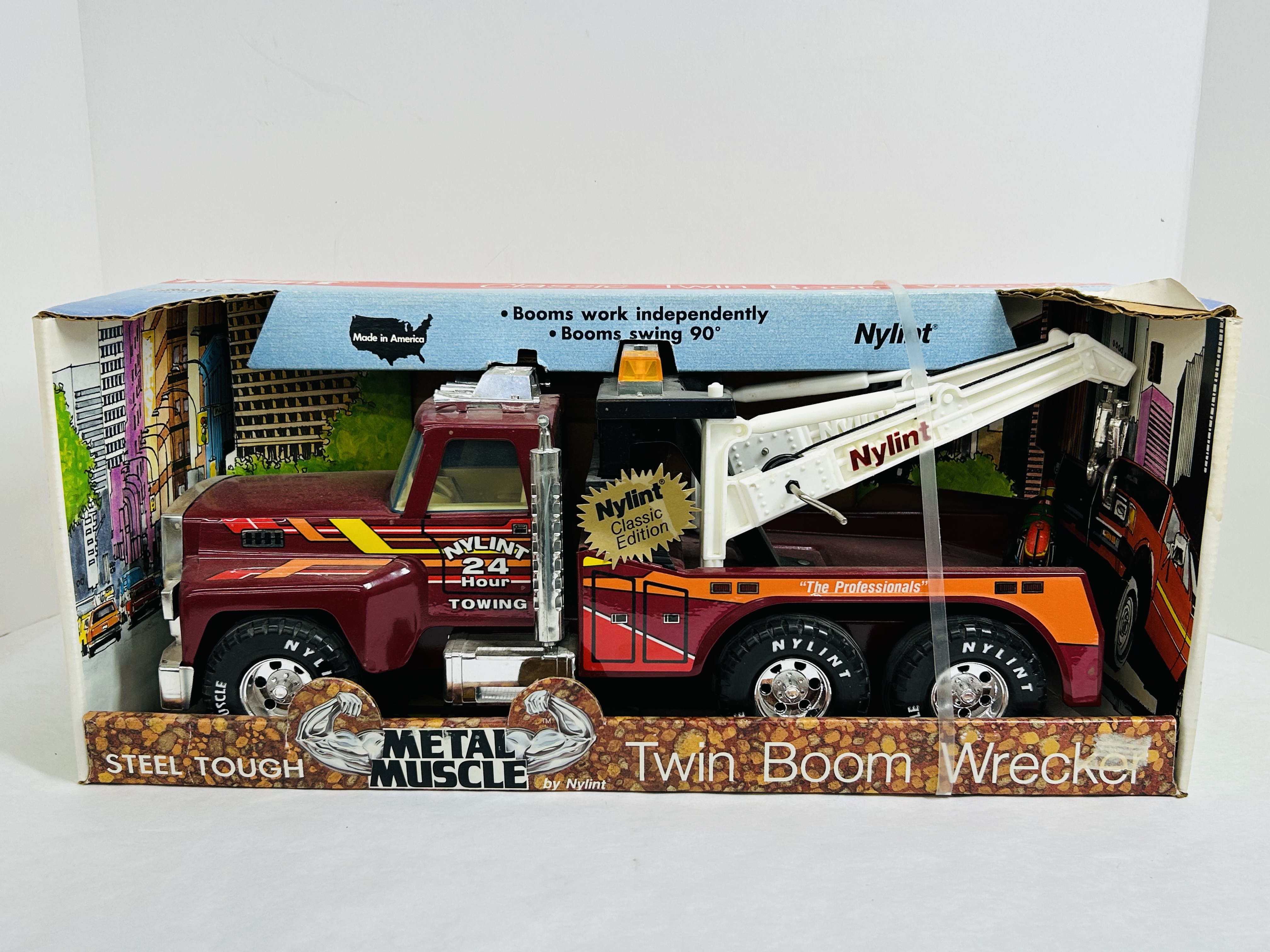 NYLINT PRESSED STEEL TWIN BOOM WRECKER 1990
