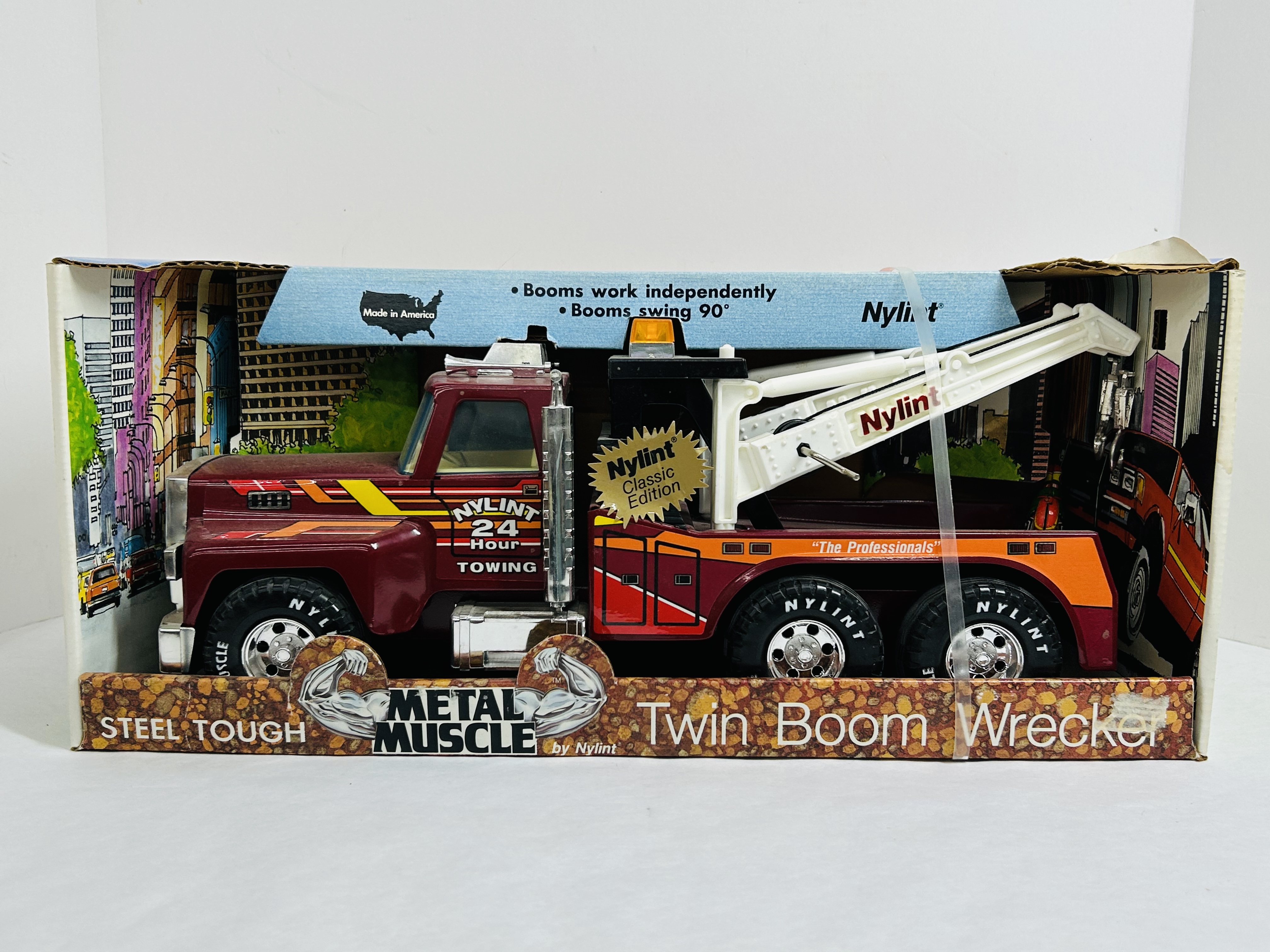 NYLINT PRESSED STEEL TWIN BOOM WRECKER 1990