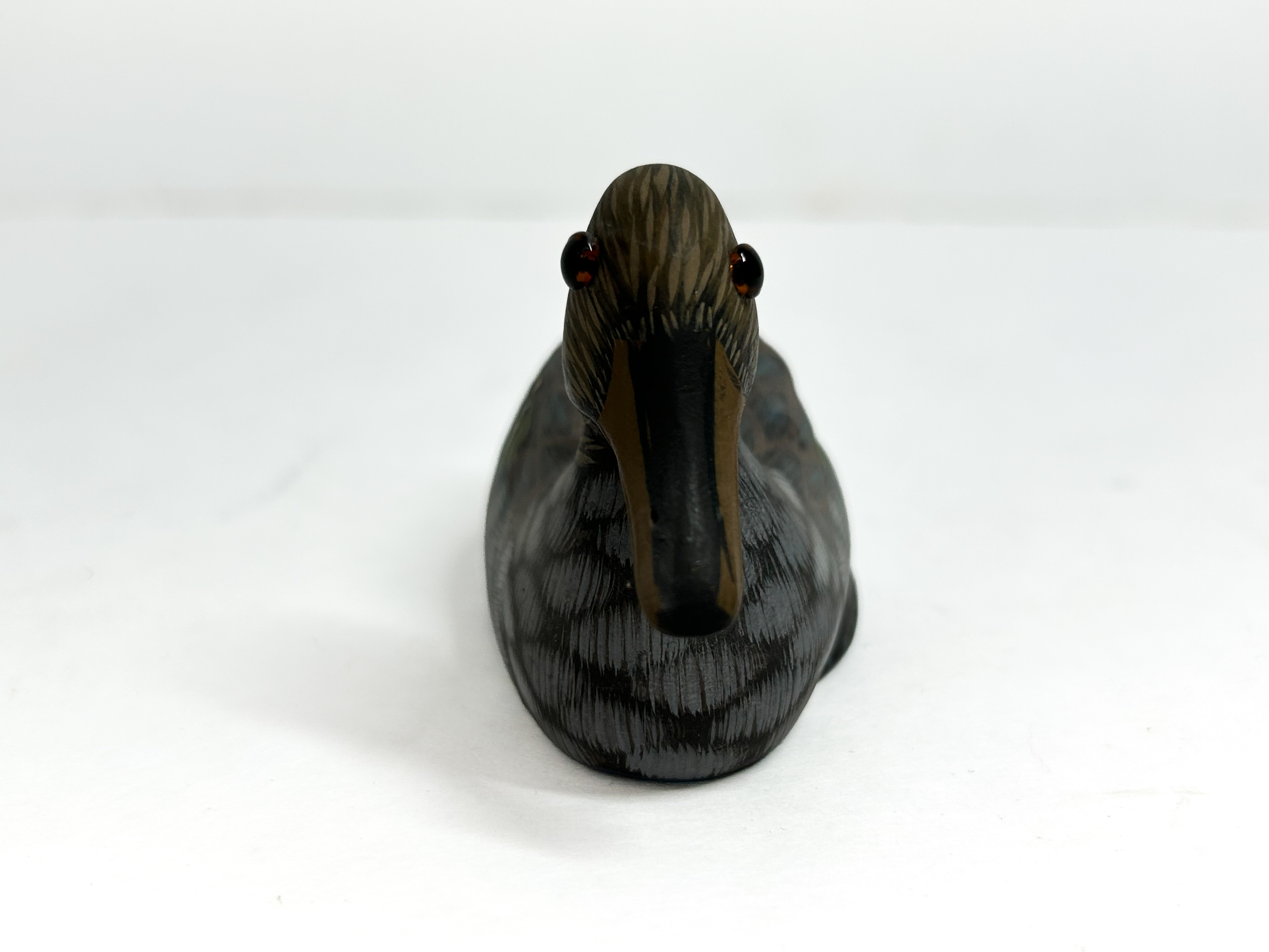 HAND PAINTED WOODEN TEAL DECOY