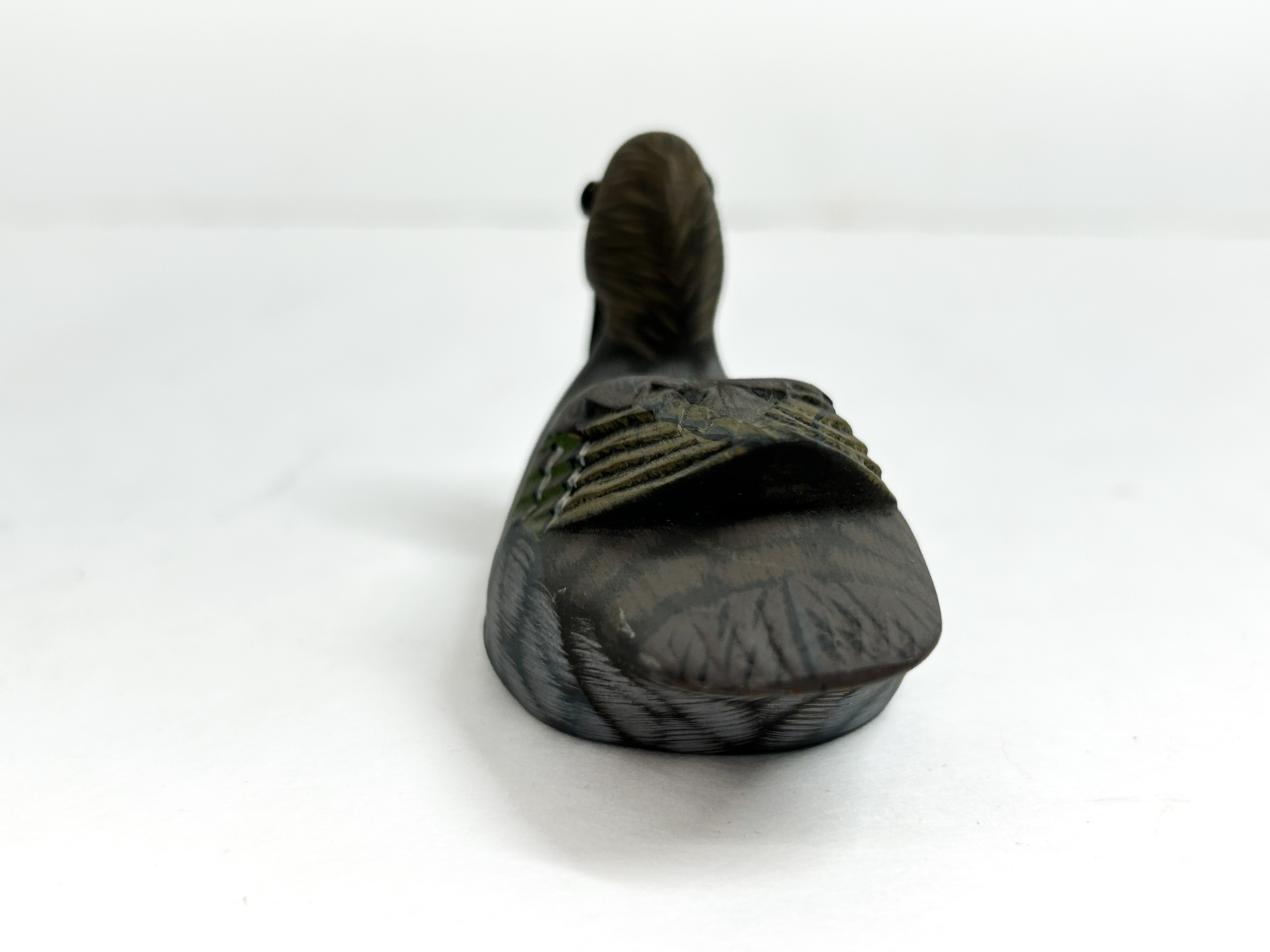 HAND PAINTED WOODEN TEAL DECOY