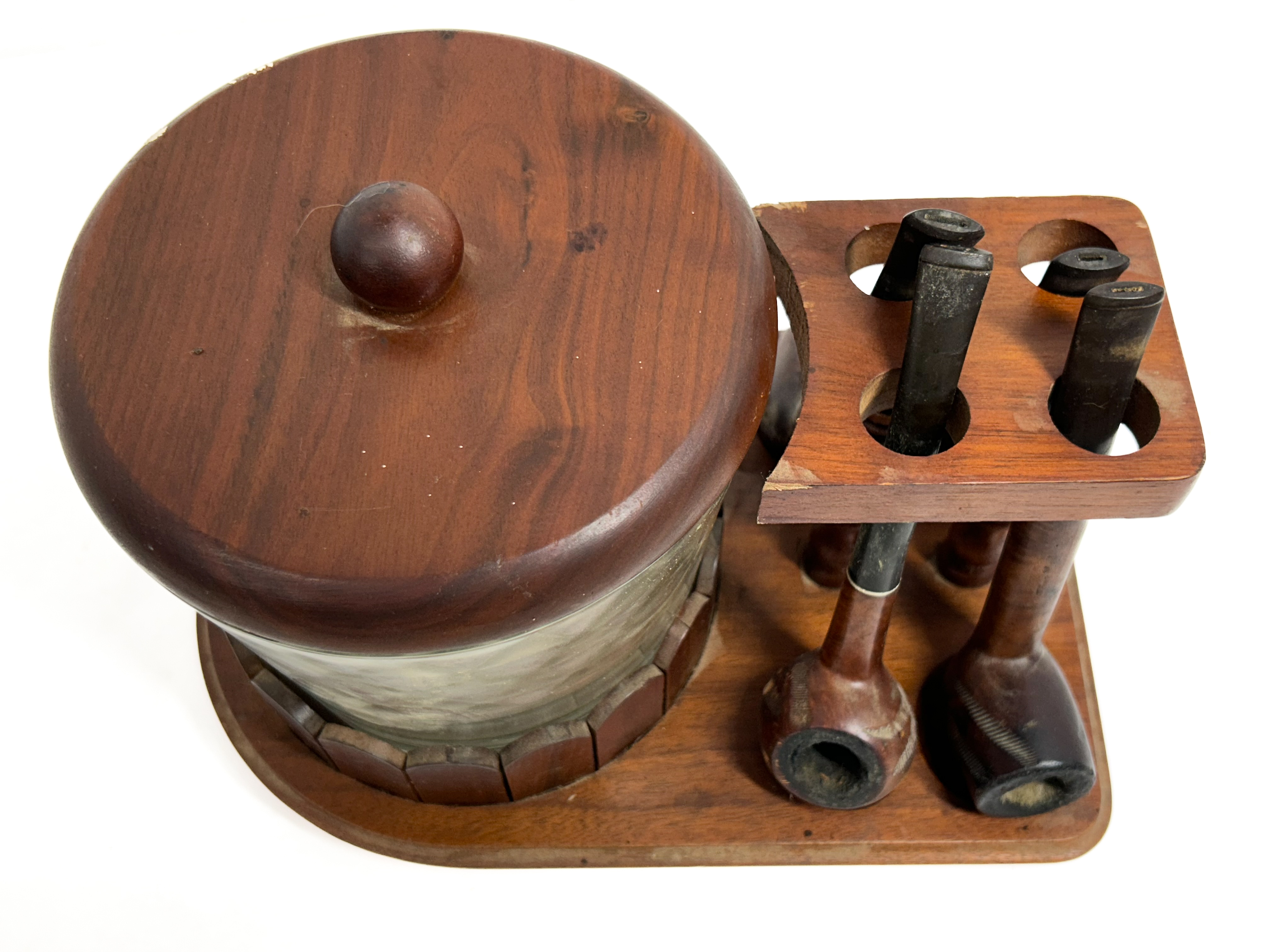 DUN-RITE WALNUT PIPE STAND HUMIDOR