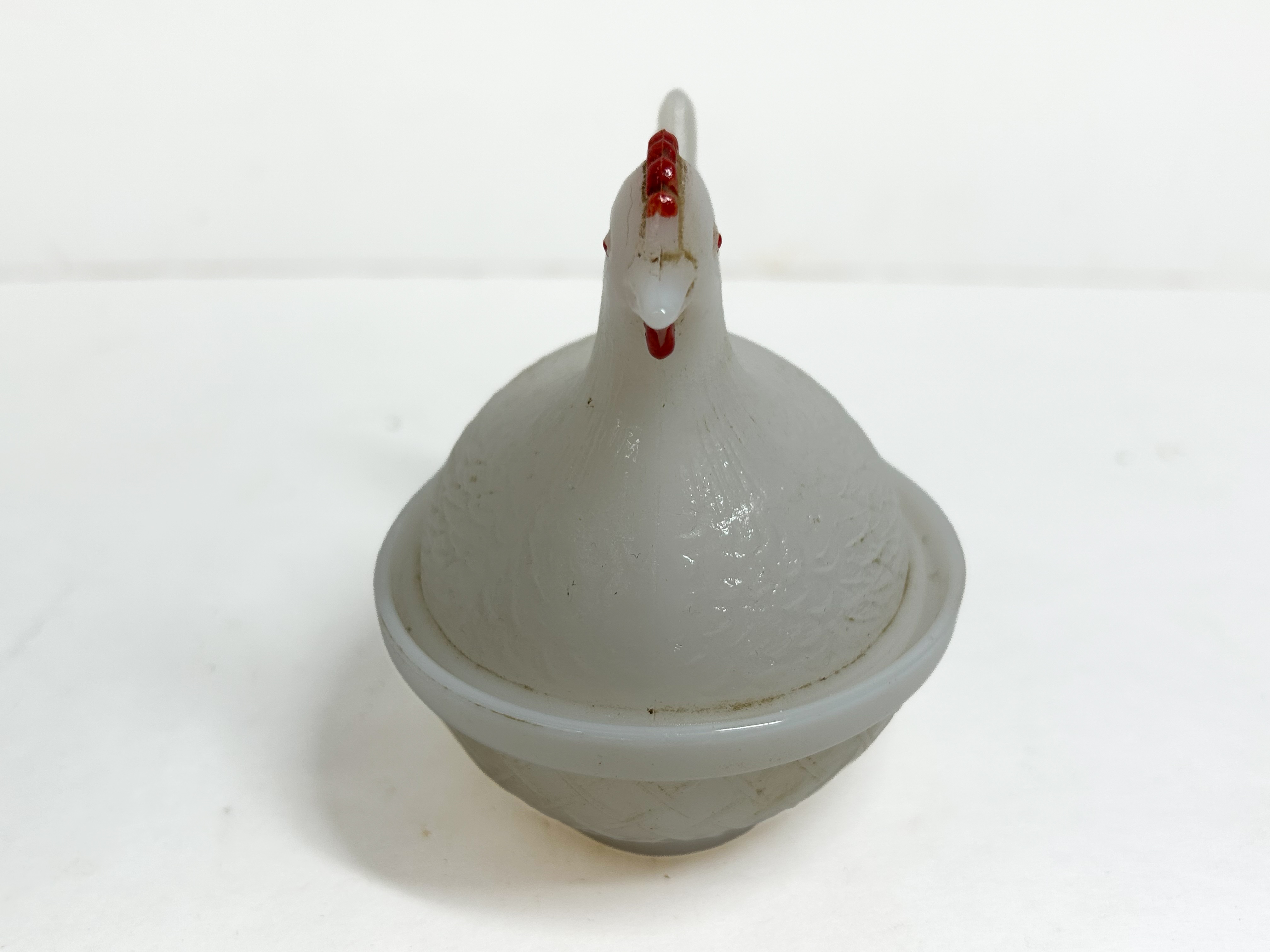 HAZEL ATLAS MILK GLASS HEN ON NEST