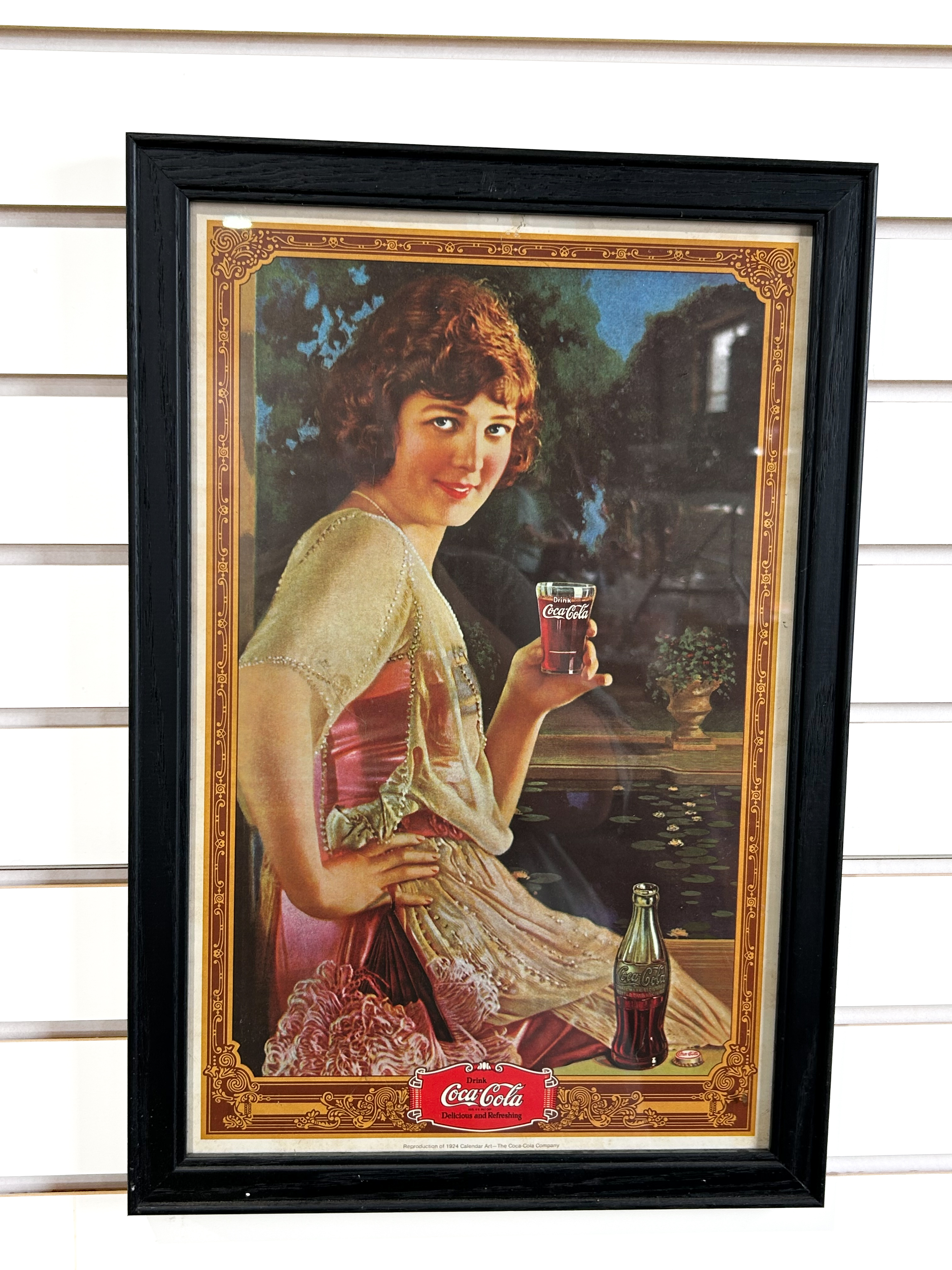 COCA-COLA FRAMED REPRODUCTION PRINT, 1924