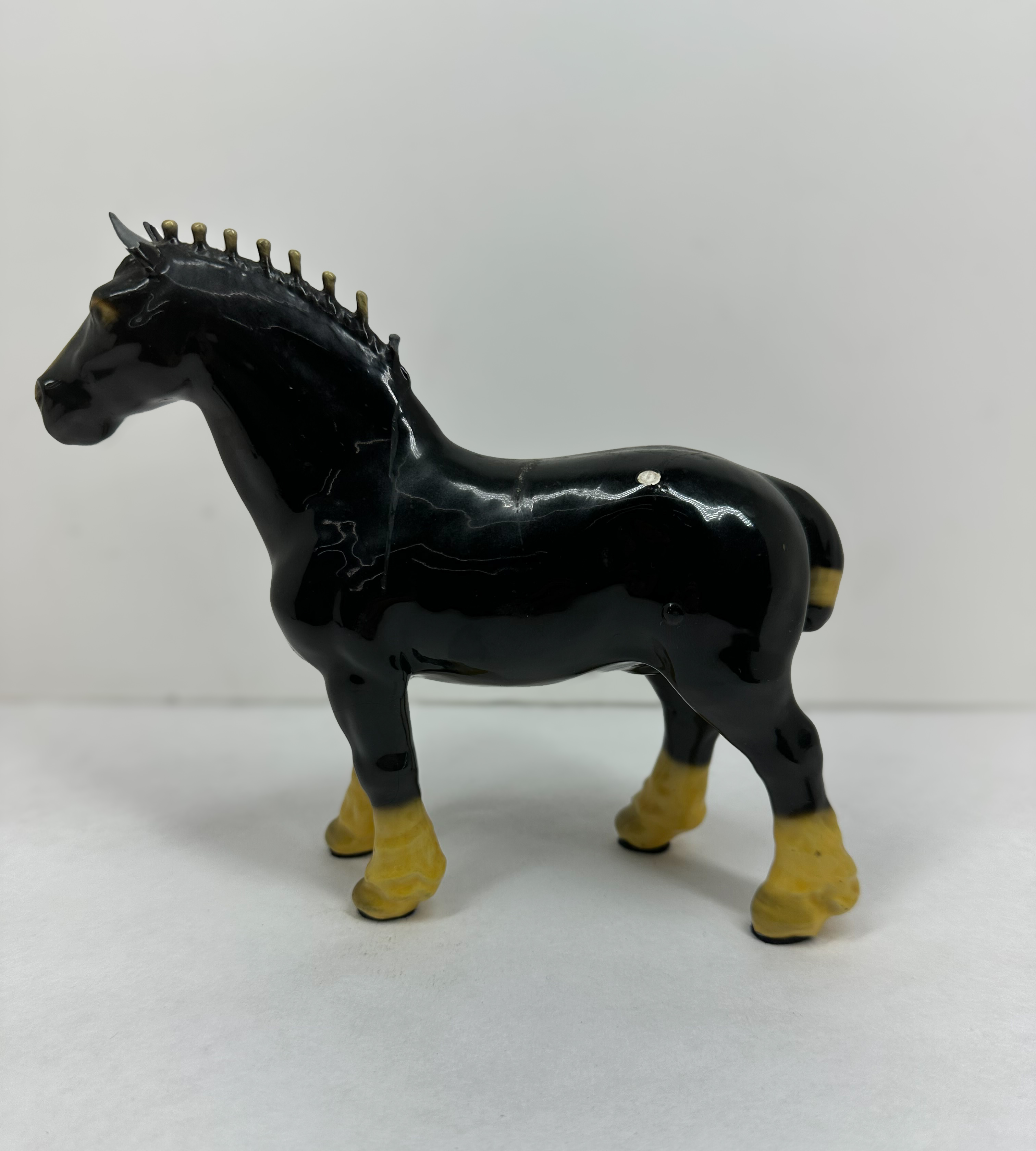BESWICK BLACK CERAMIC SHIRE HORSE