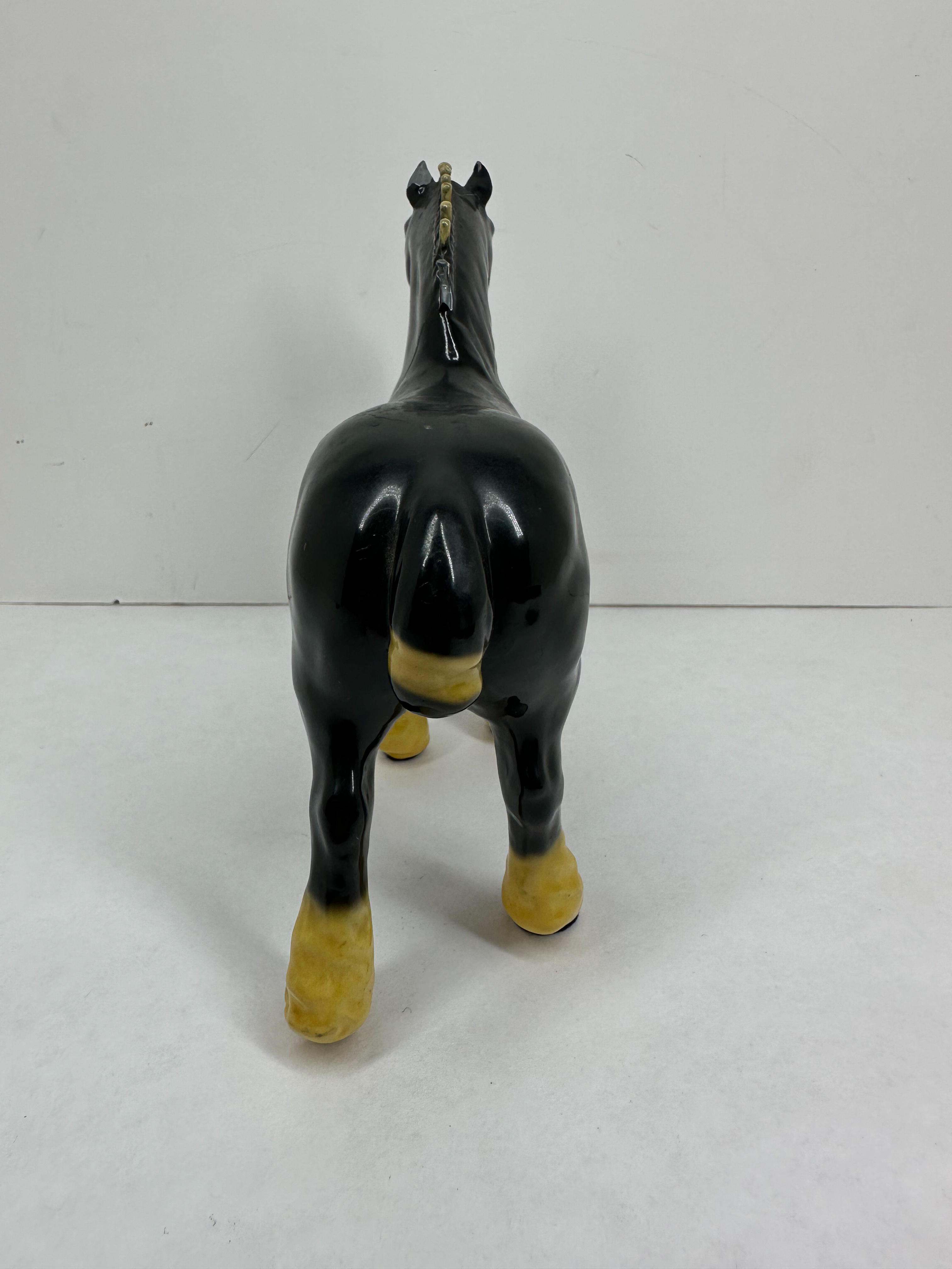 BESWICK BLACK CERAMIC SHIRE HORSE