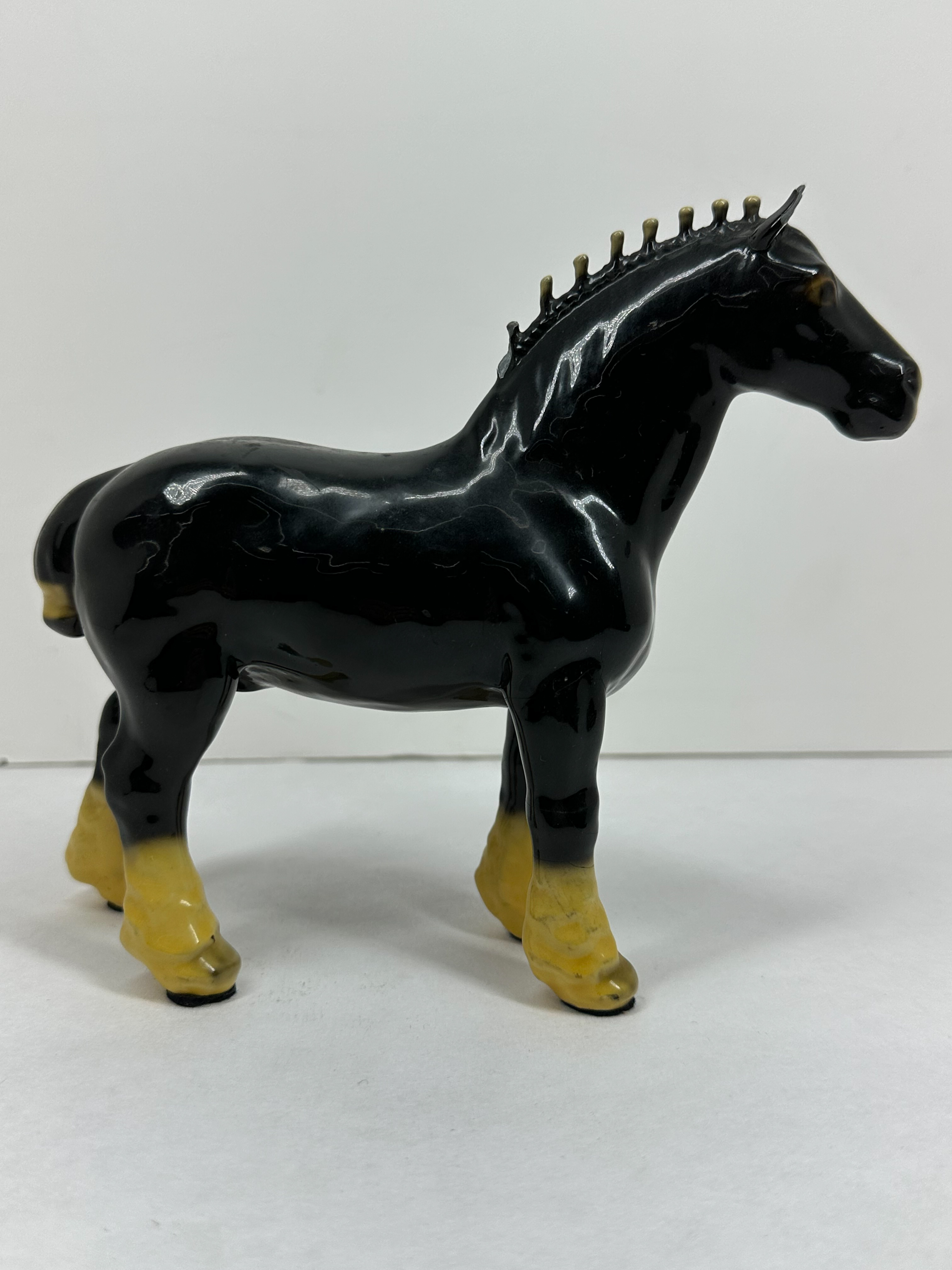 BESWICK BLACK CERAMIC SHIRE HORSE