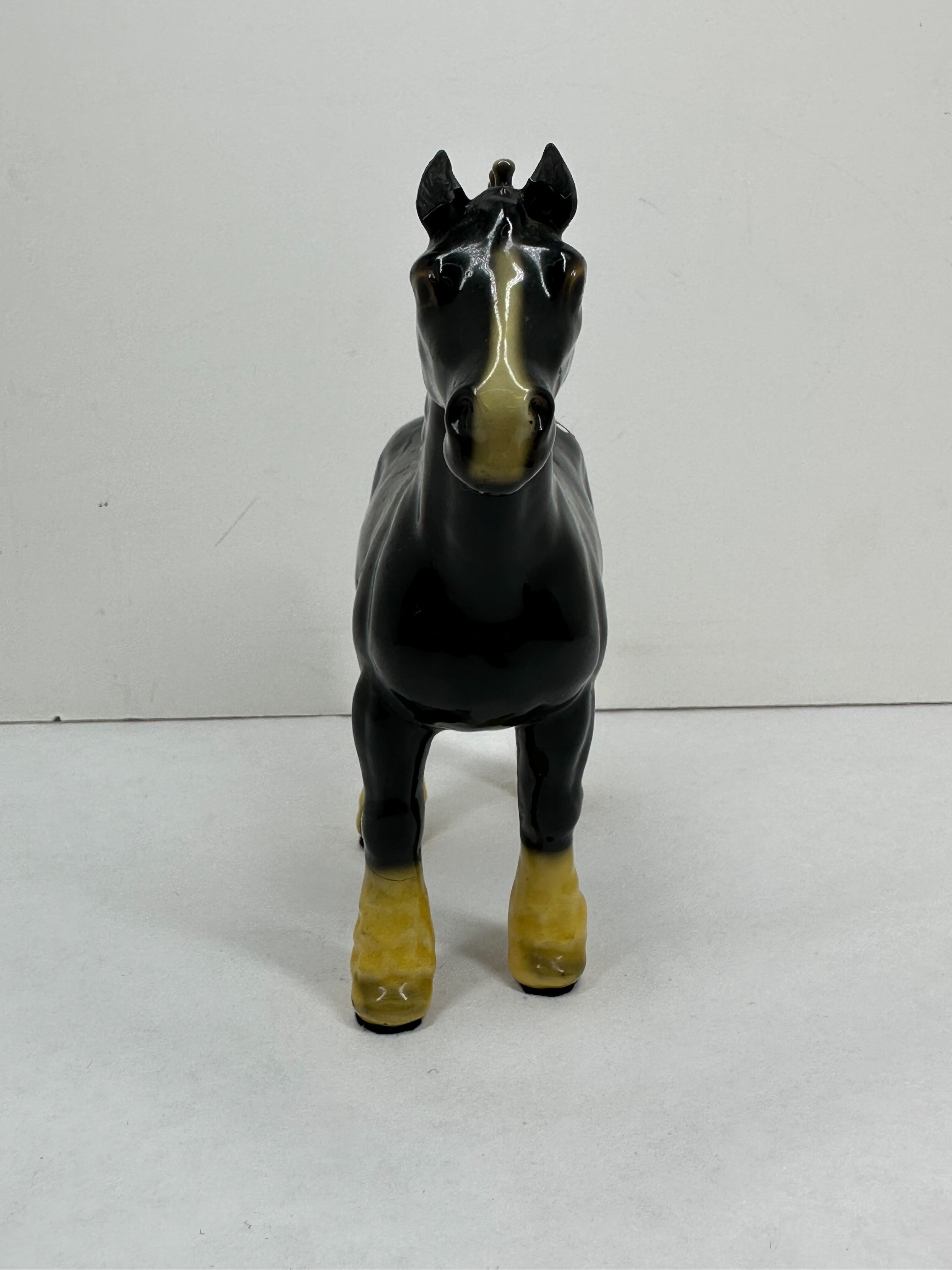 BESWICK BLACK CERAMIC SHIRE HORSE