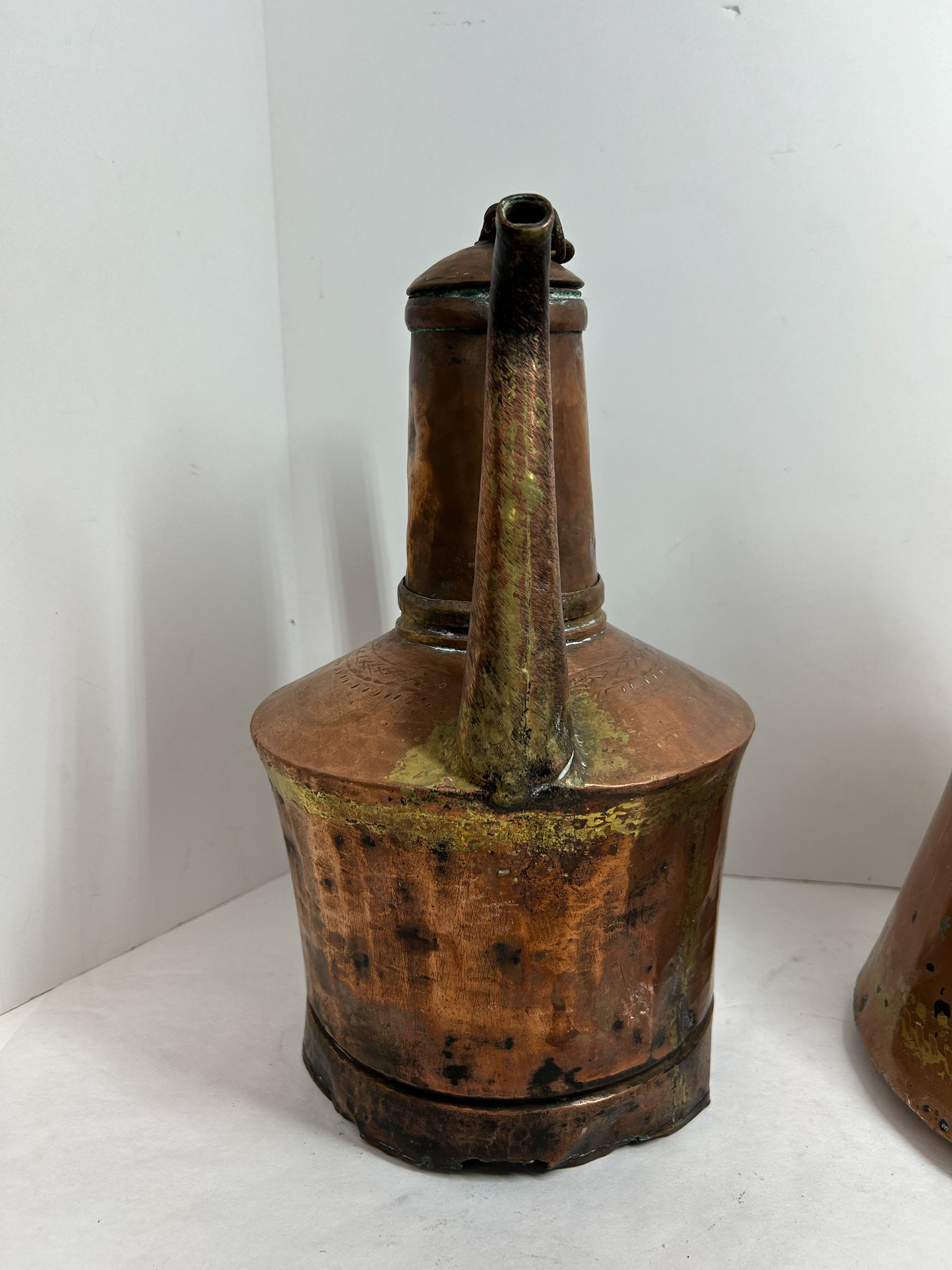 Two Antique Ottoman Turkish Hand Hammered Copper Vessels