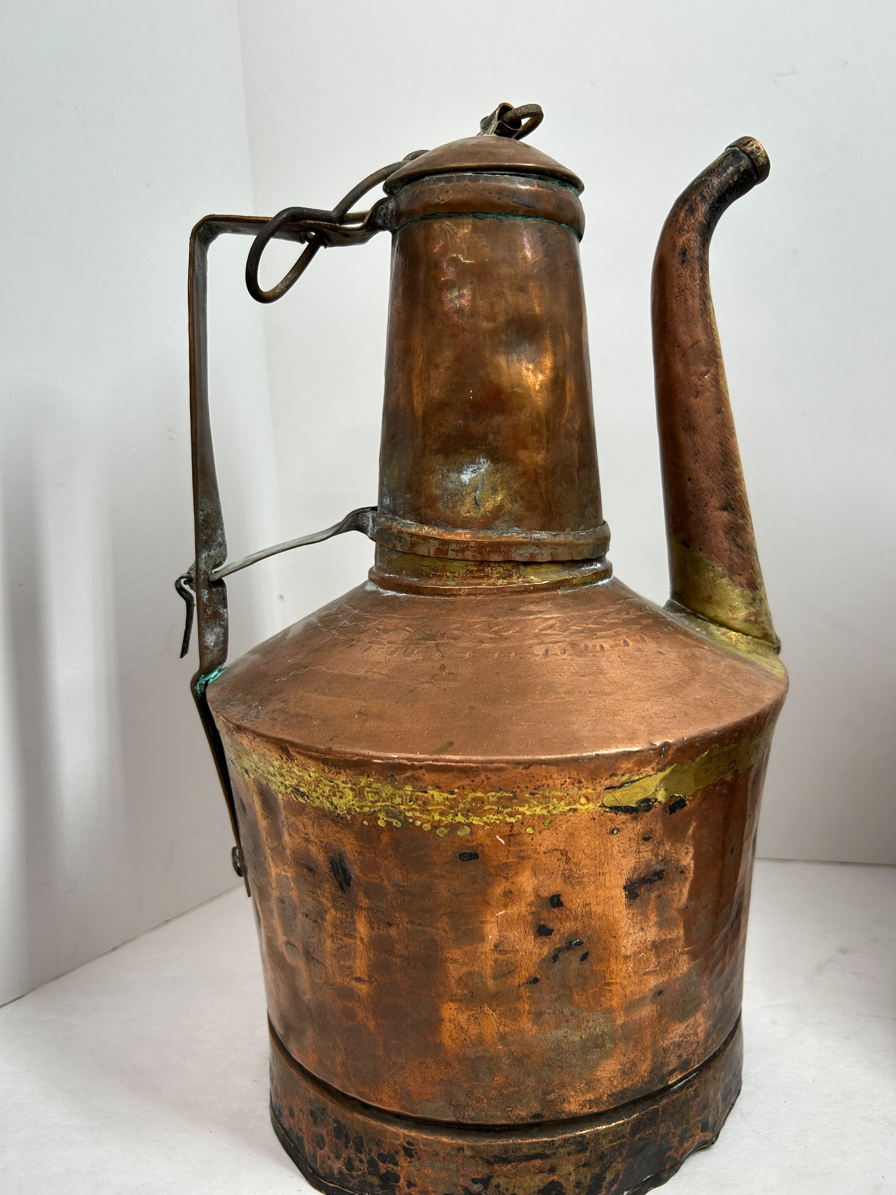Two Antique Ottoman Turkish Hand Hammered Copper Vessels