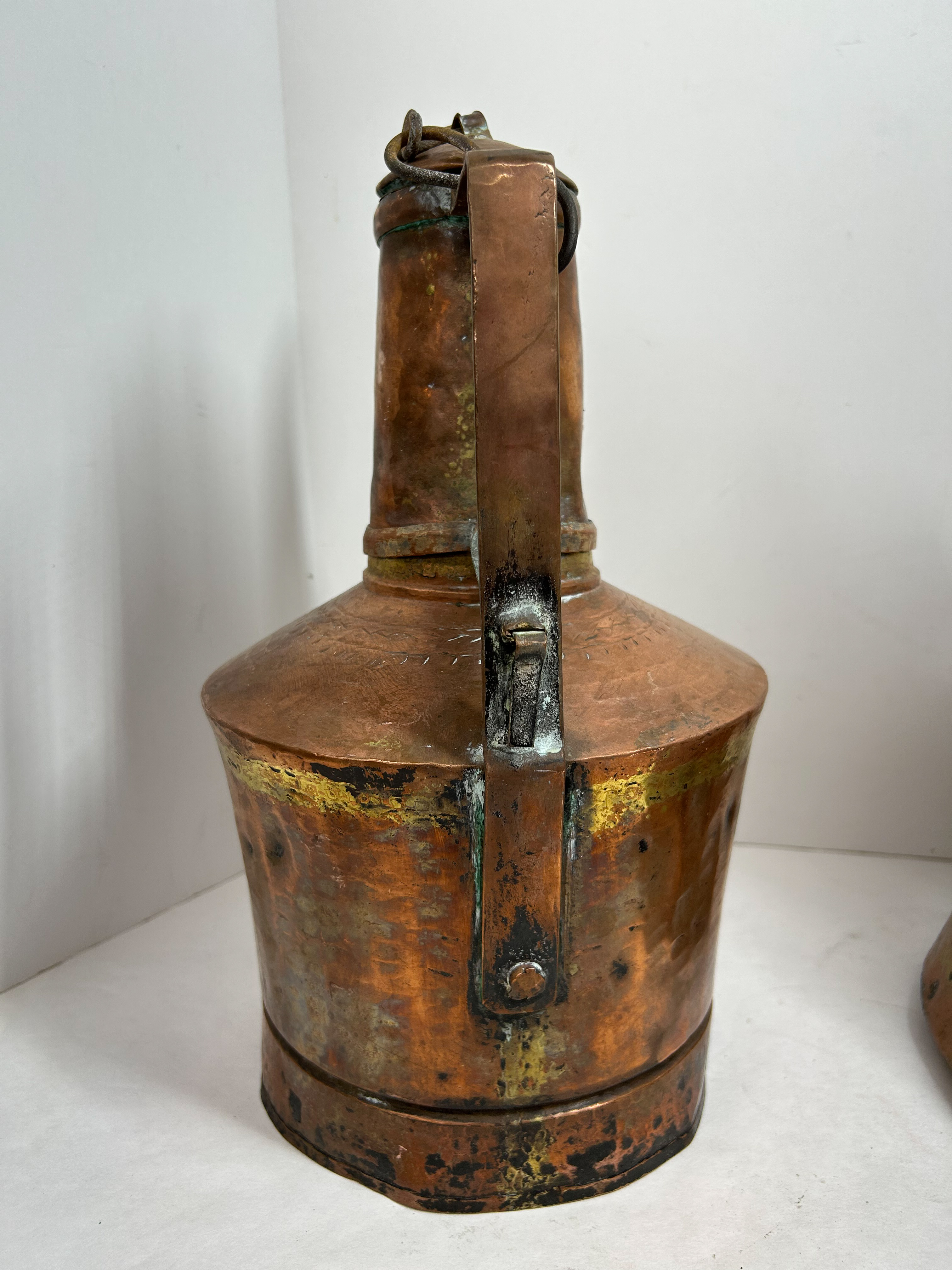 Two Antique Ottoman Turkish Hand Hammered Copper Vessels