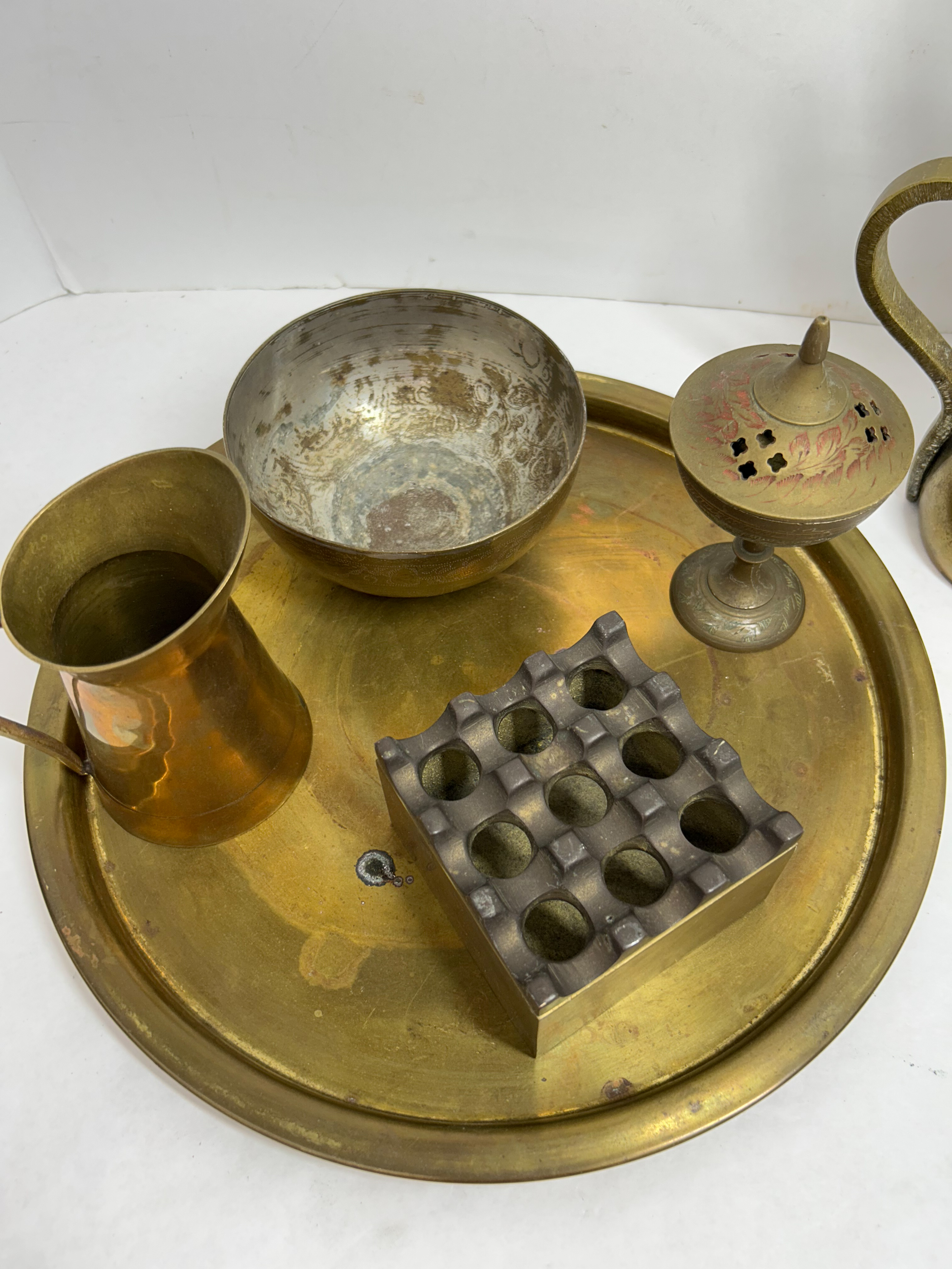 ISLAMIC BRASS SERVICE COLLECTION, 20TH CENTURY