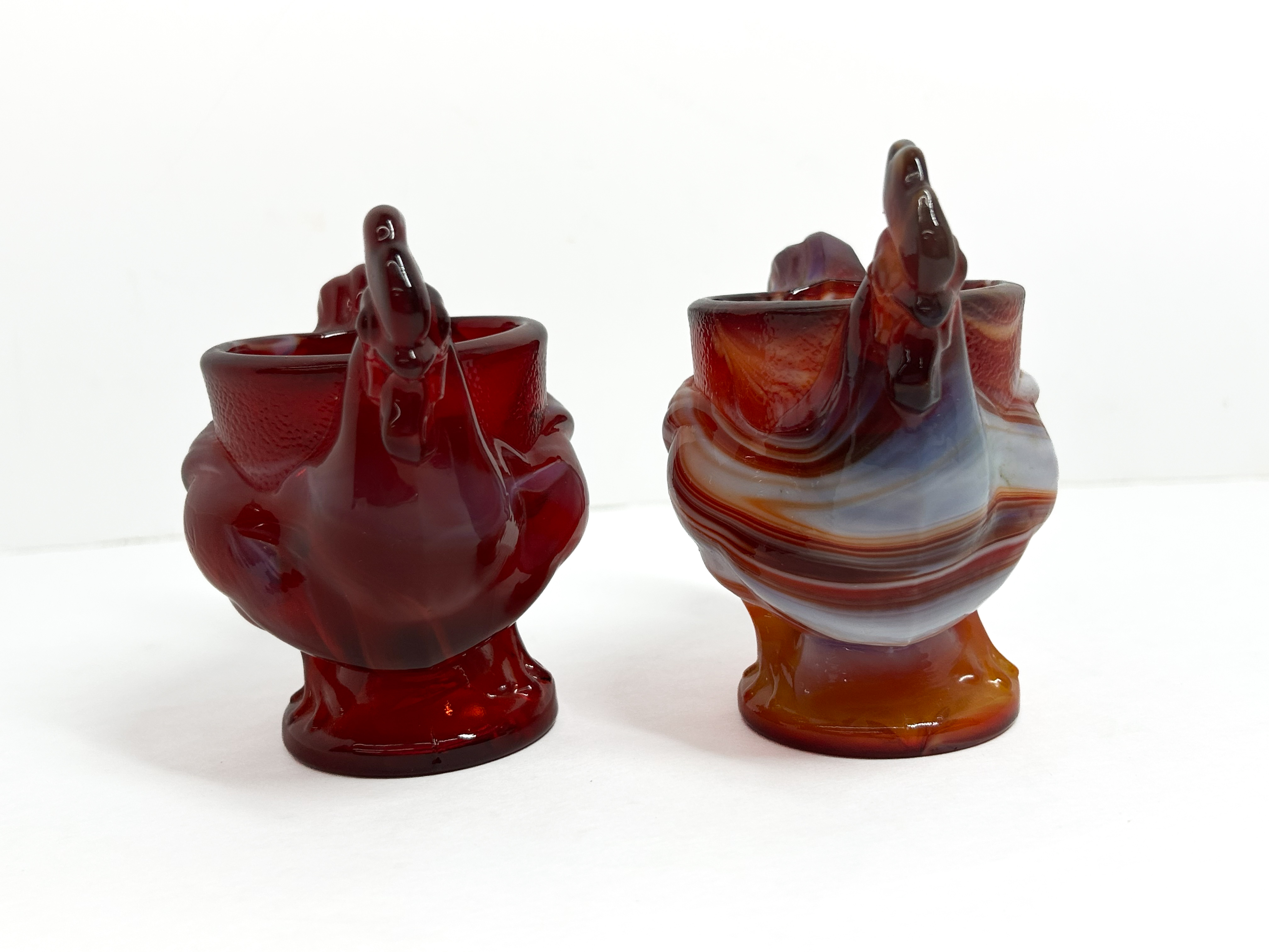 IMPERIAL SLAG GLASS ROOSTER SALTS MID-CENTURY