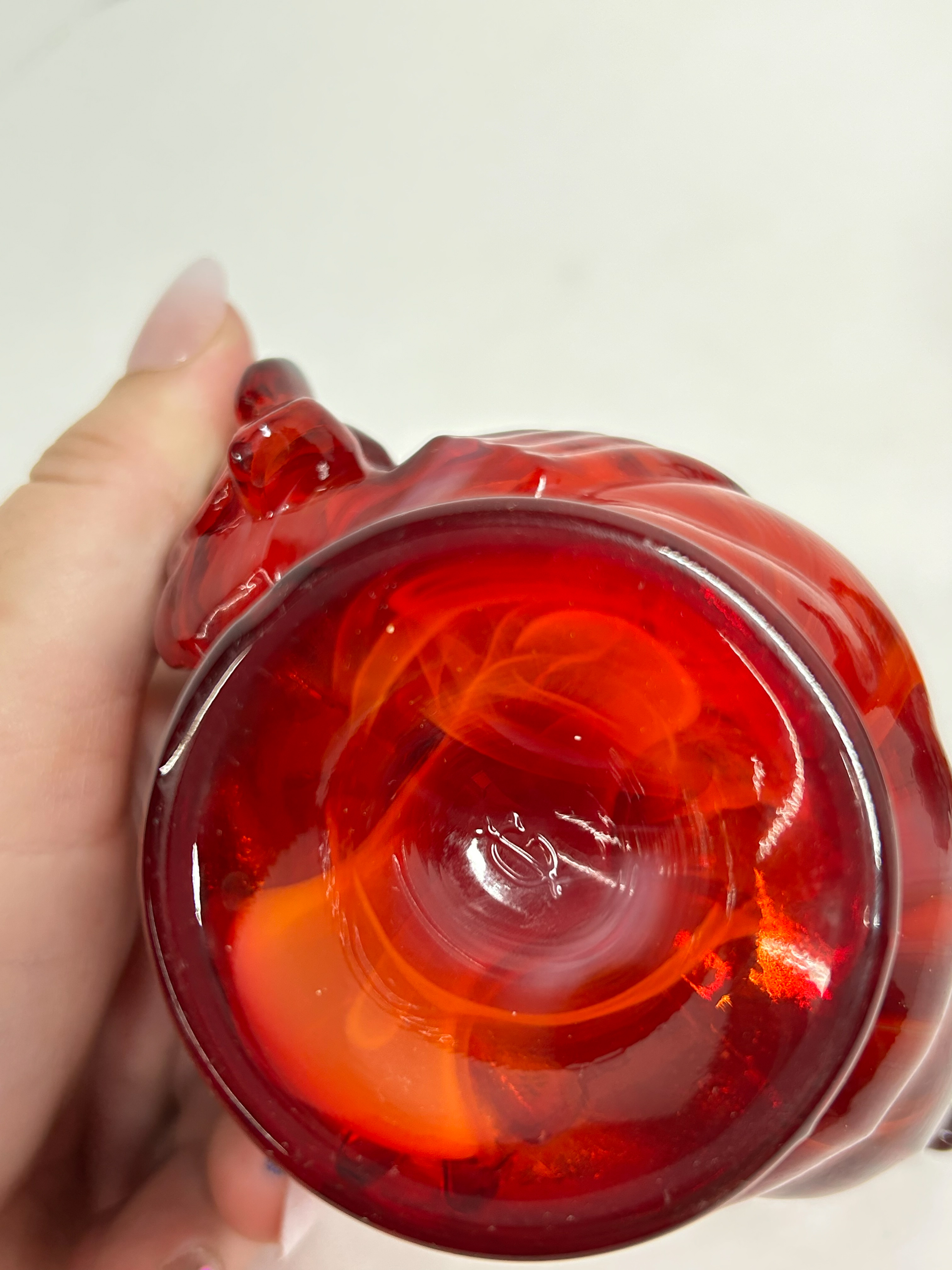 IMPERIAL SLAG GLASS ROOSTER SALTS MID-CENTURY