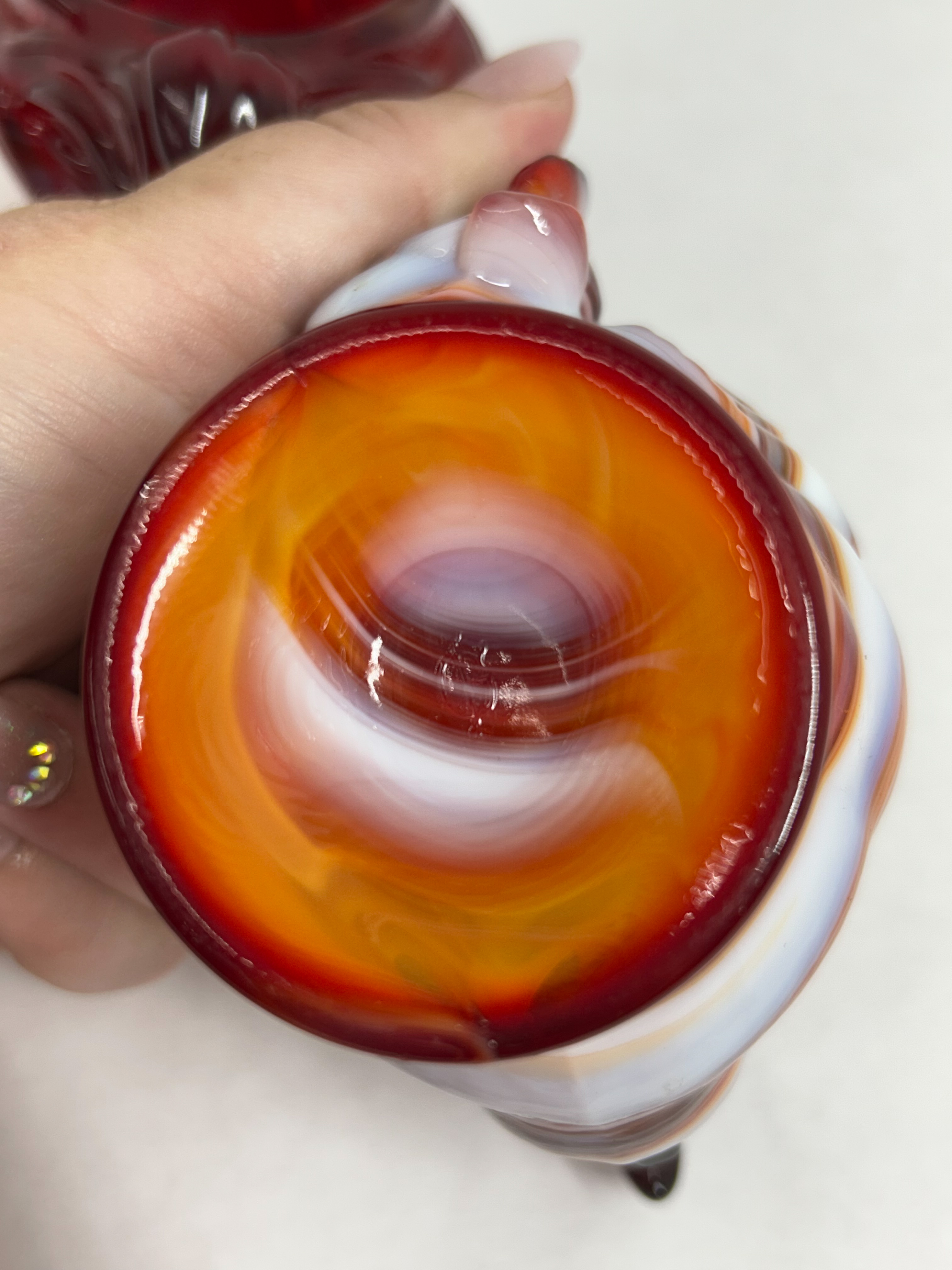 IMPERIAL SLAG GLASS ROOSTER SALTS MID-CENTURY