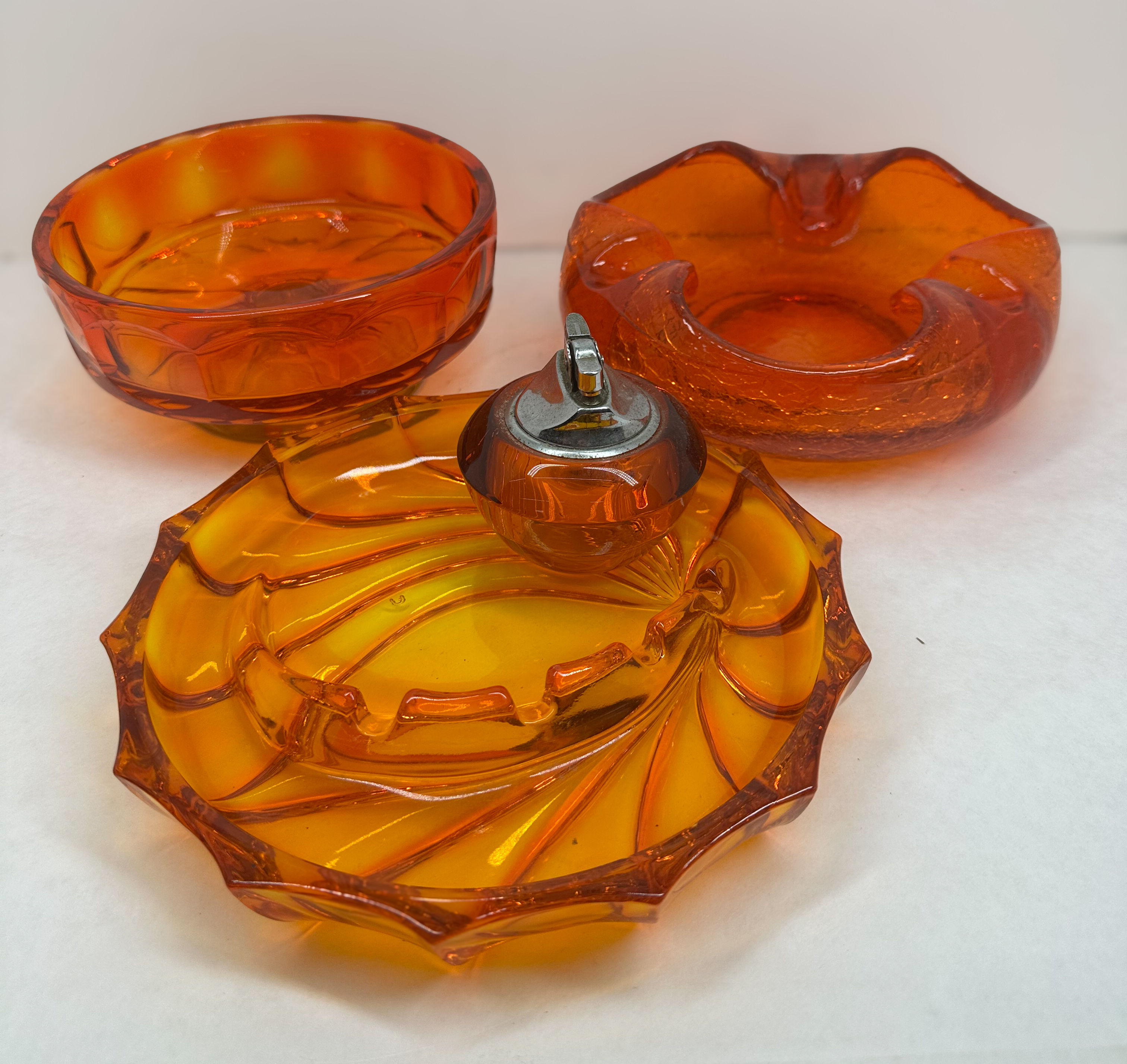 VIKING PERSIMMON AMBERINA GLASS, MID-CENTURY