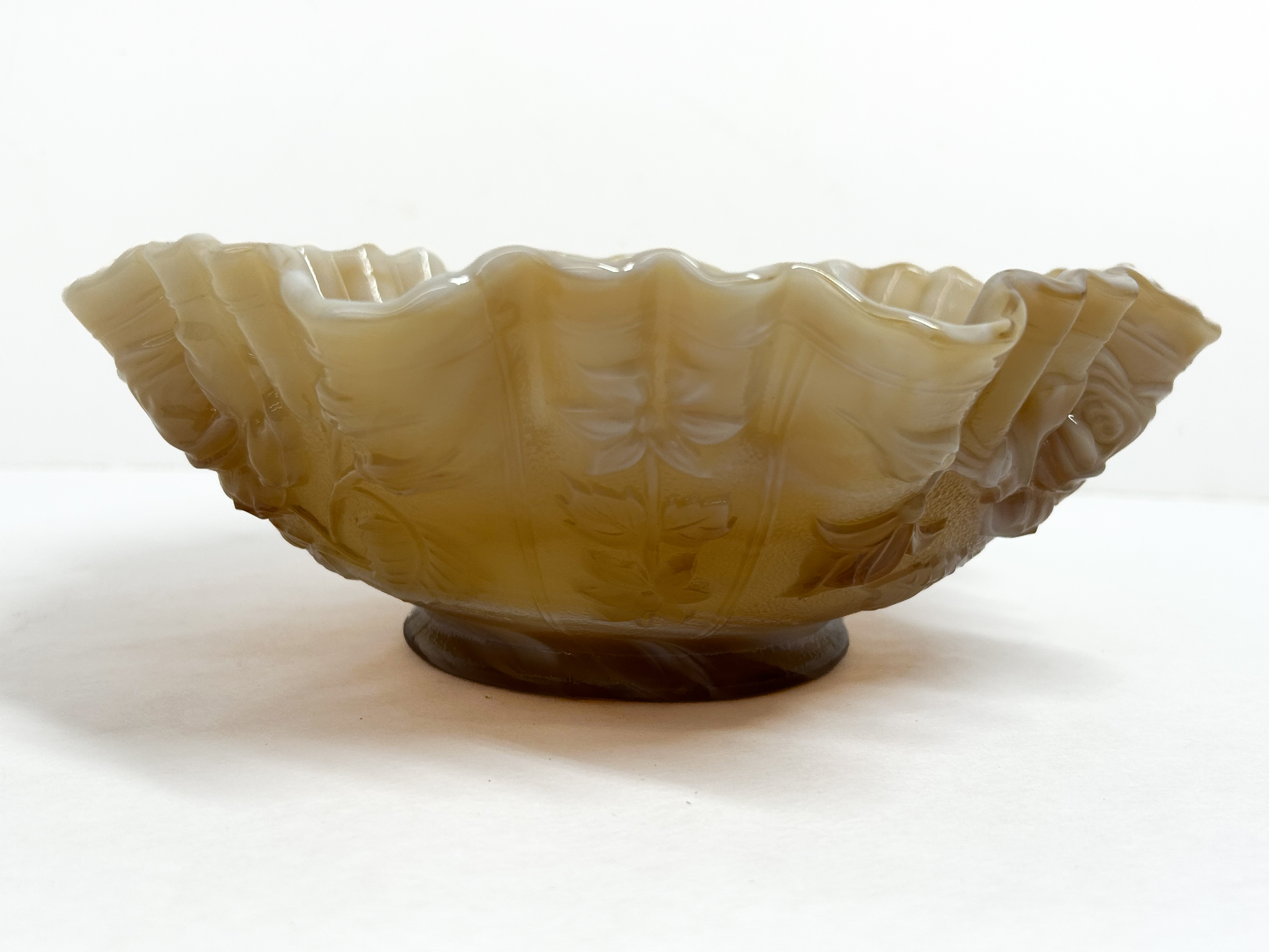 IMPERIAL CARAMEL SLAG GLASS BOWL, MID-20TH CENTURY