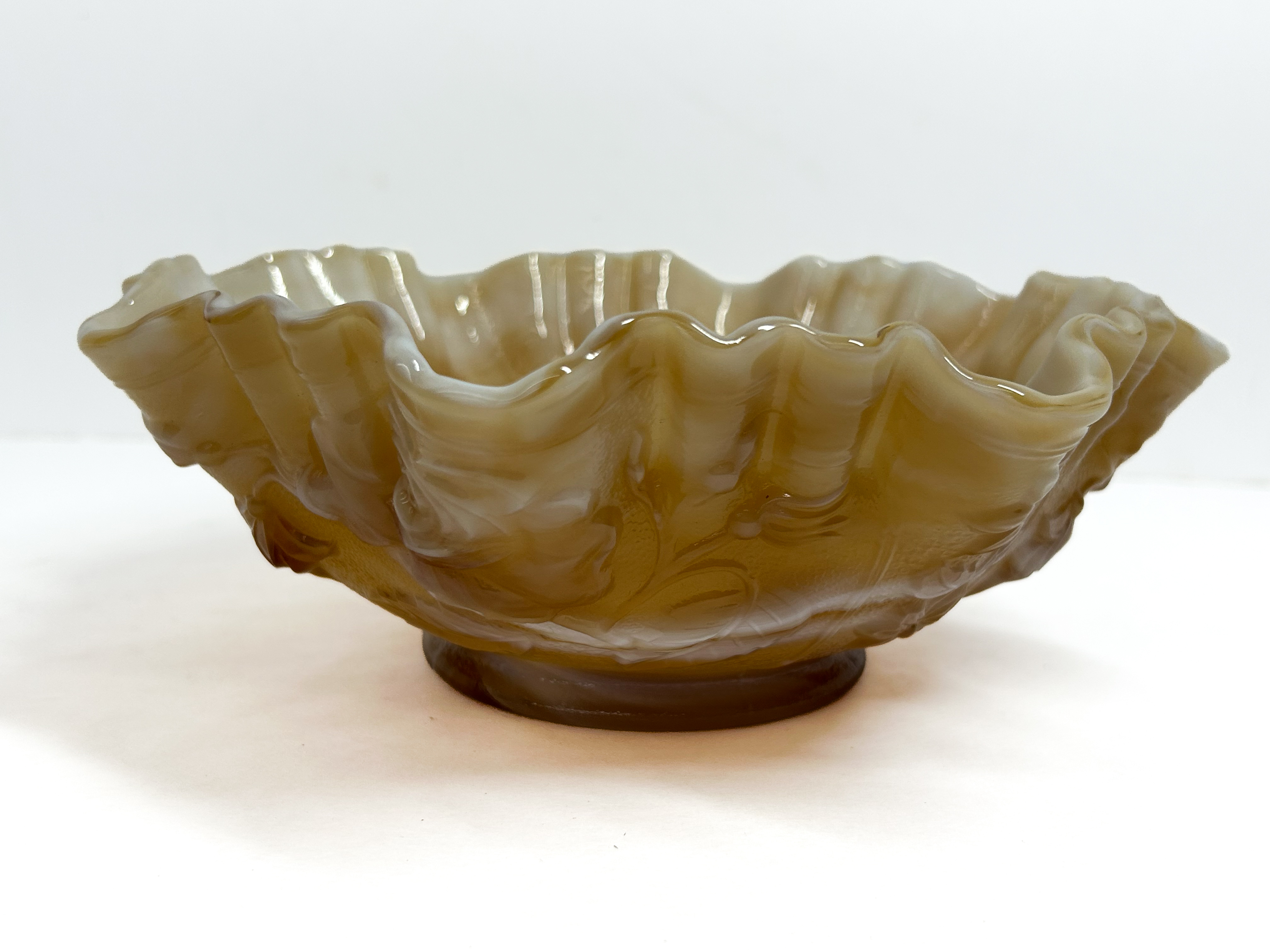 IMPERIAL CARAMEL SLAG GLASS BOWL, MID-20TH CENTURY