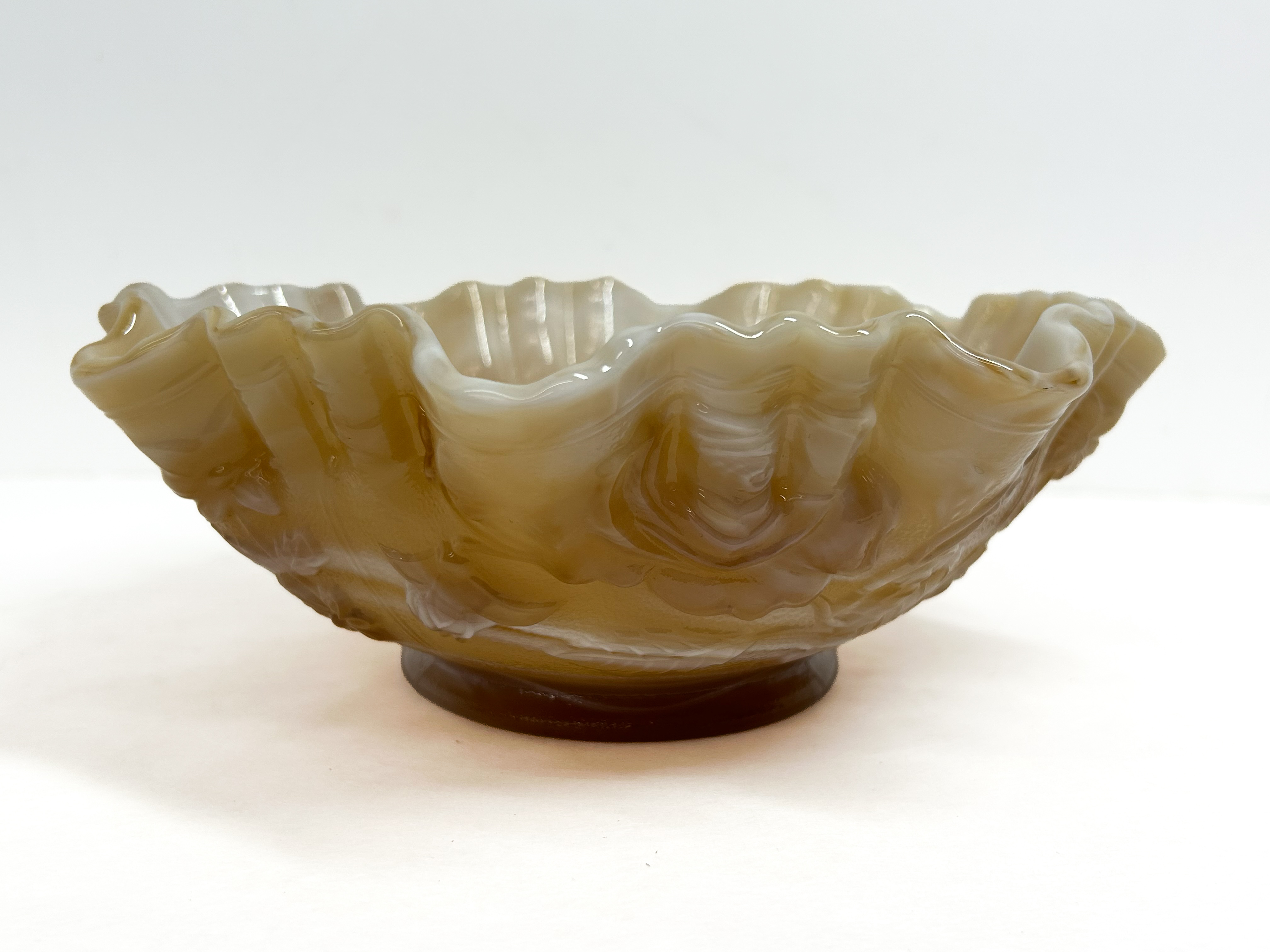 IMPERIAL CARAMEL SLAG GLASS BOWL, MID-20TH CENTURY