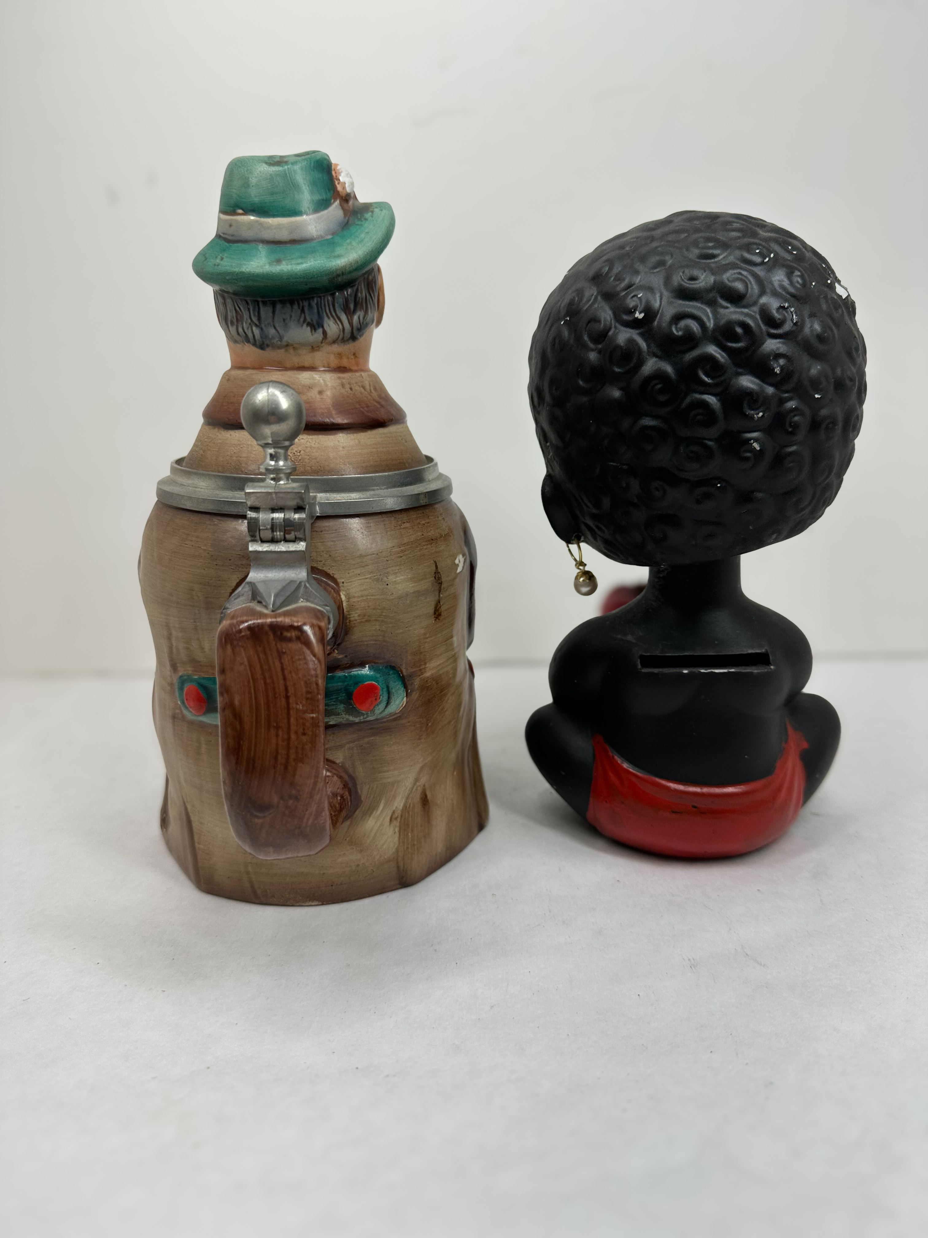 KENMAR CERAMIC BANK AND CHARACTER STEIN, 1950S