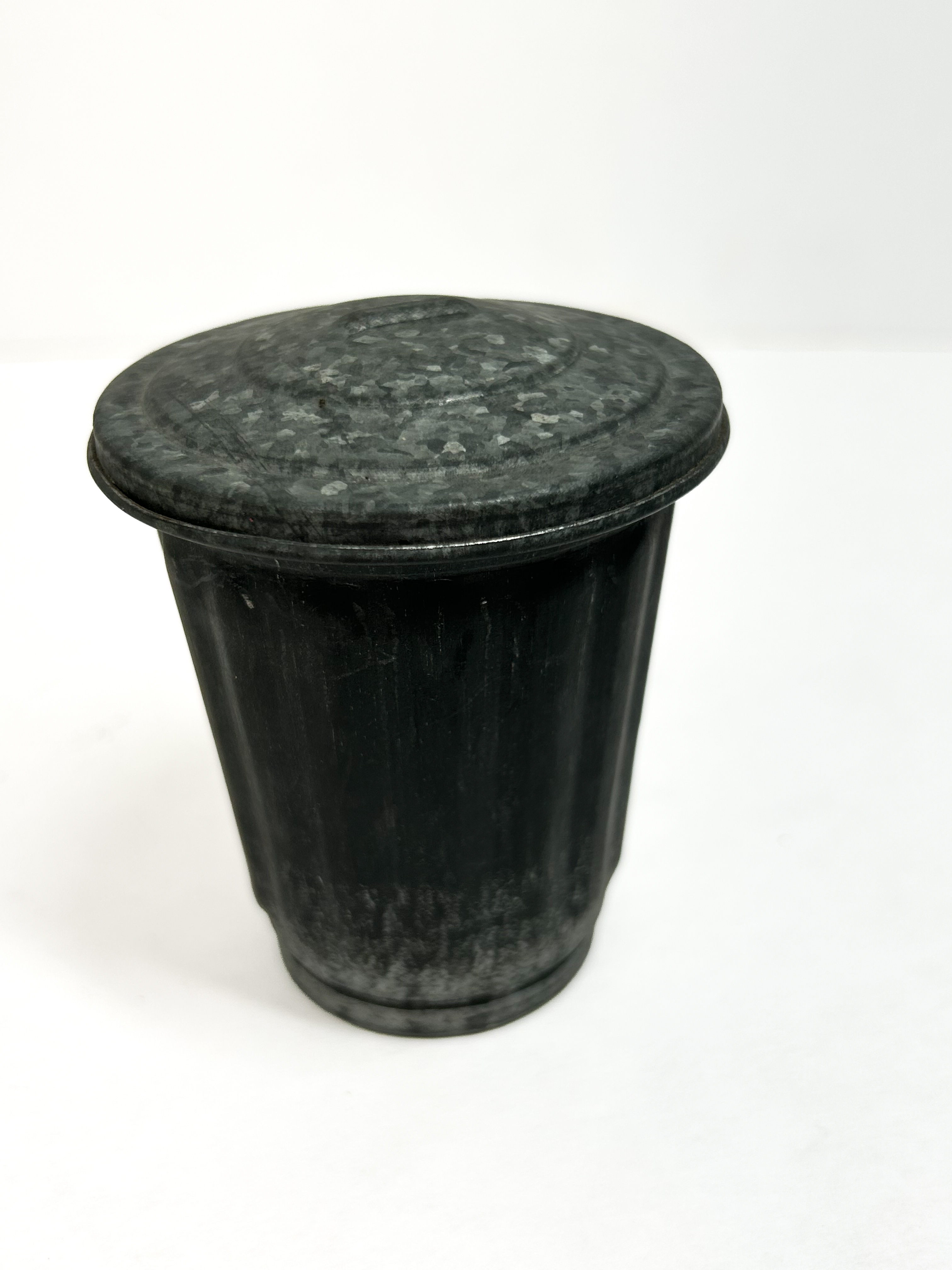 WHEELING STEEL MINIATURE GALVANIZED TRASH CAN