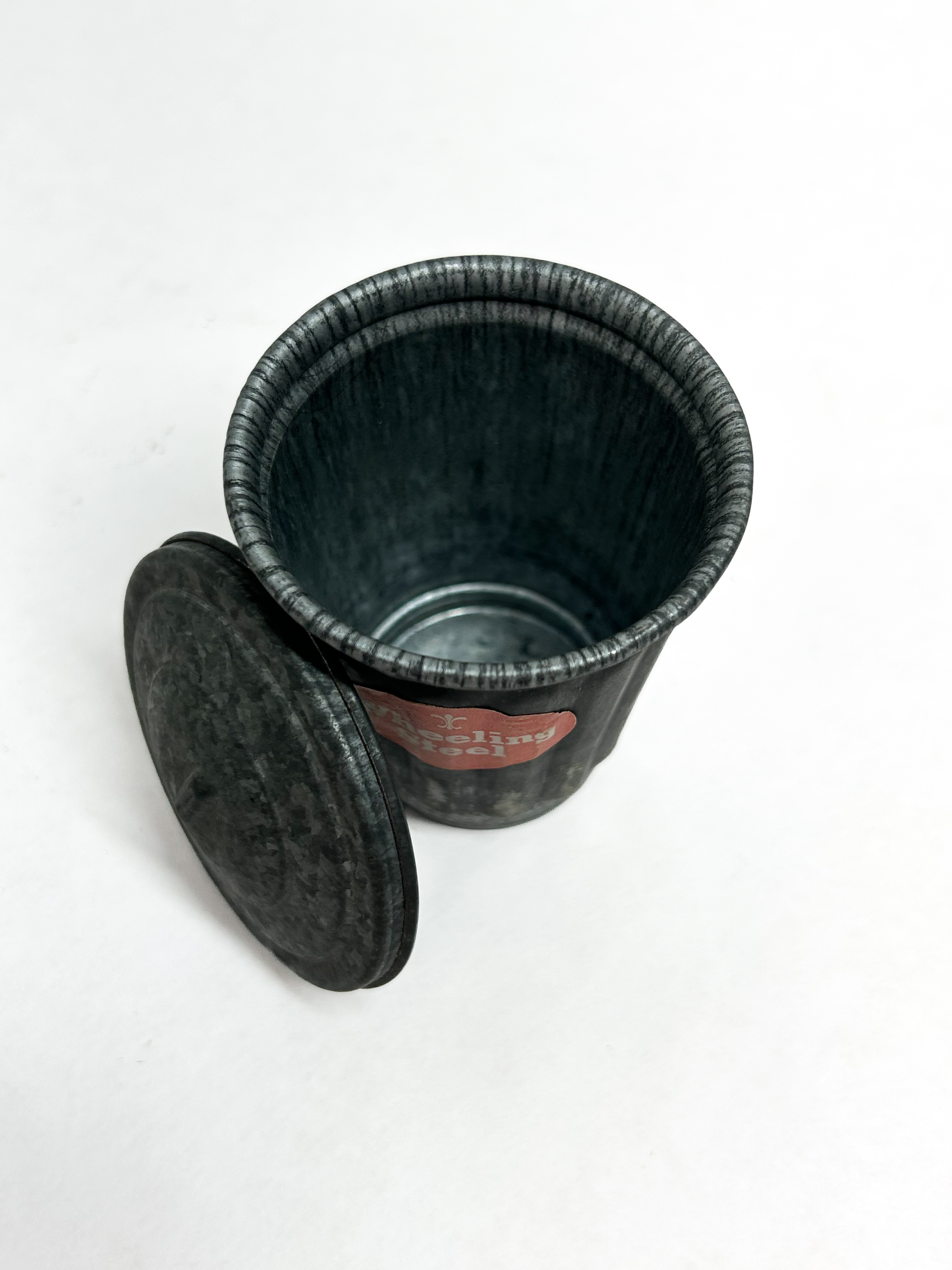 WHEELING STEEL MINIATURE GALVANIZED TRASH CAN