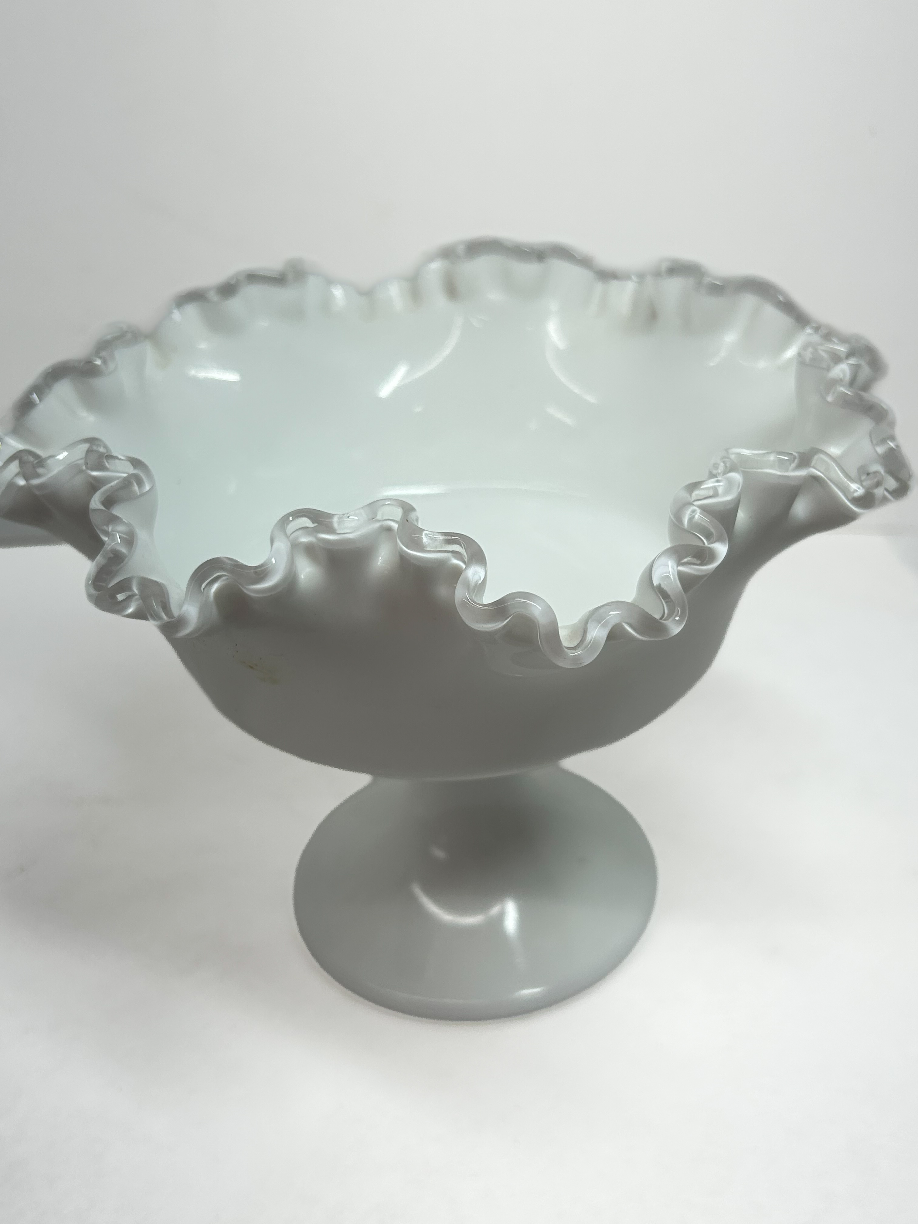FENTON SILVER CREST MILK GLASS COMPOTES