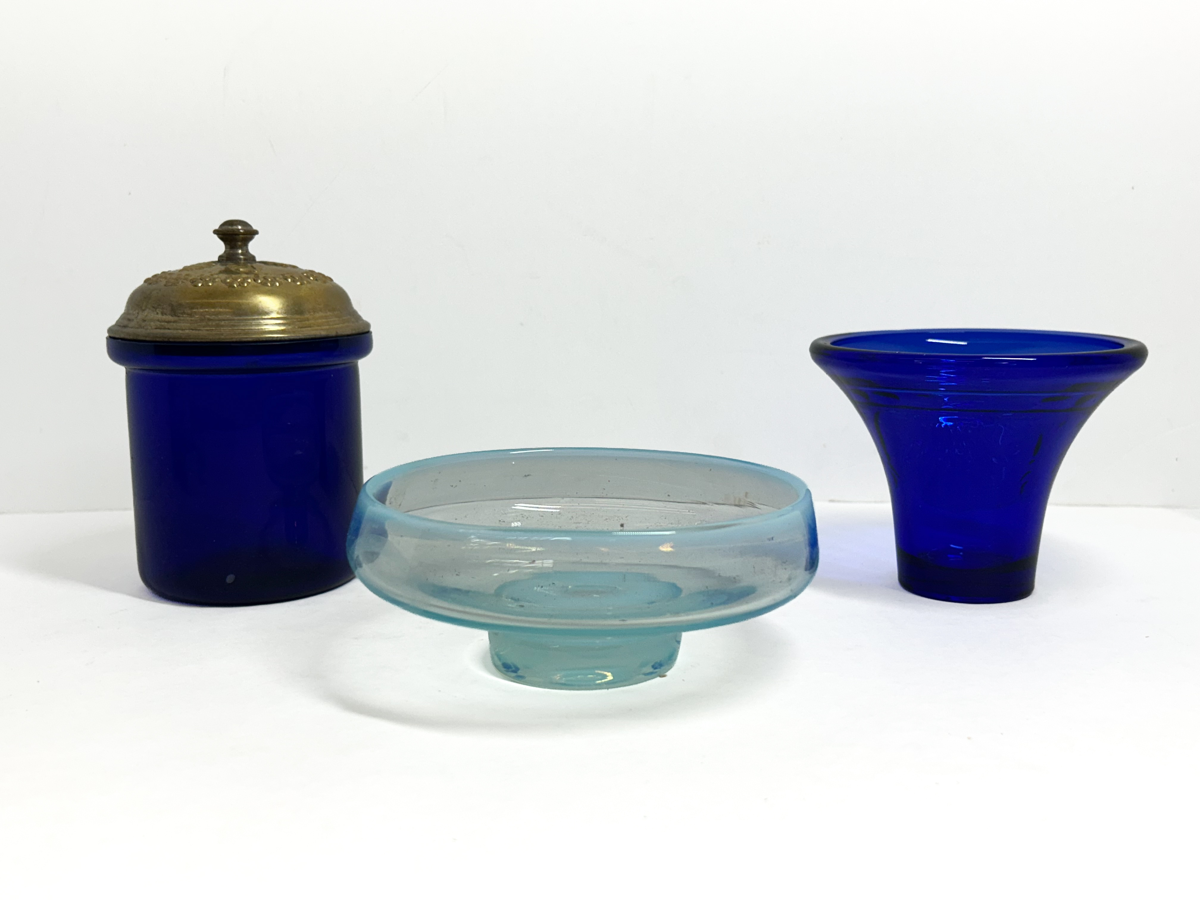 TIFFIN AND VINTAGE BLUE GLASS, 1930-1960
