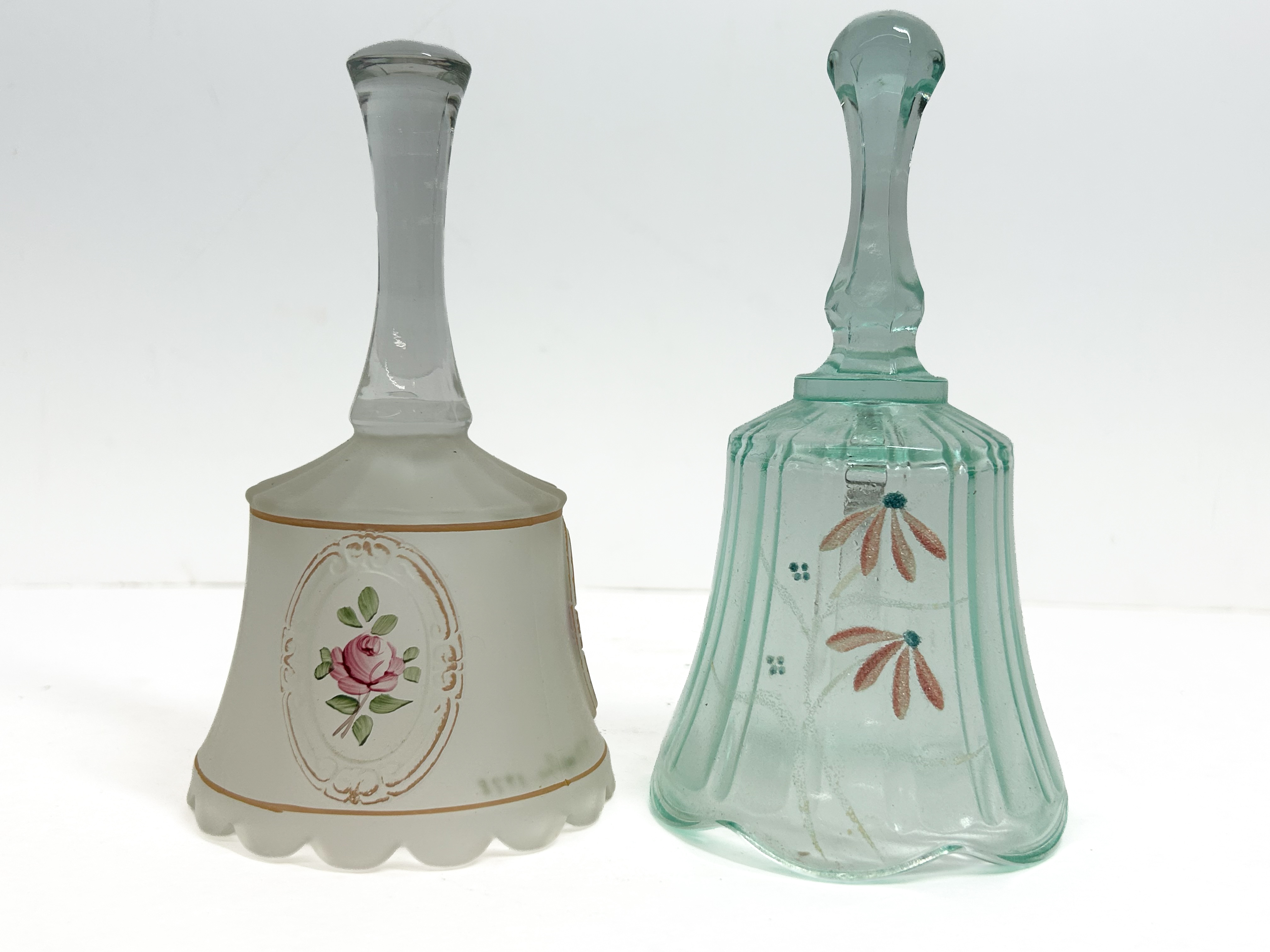 FENTON HAND-PAINTED GLASS BELLS, 1978