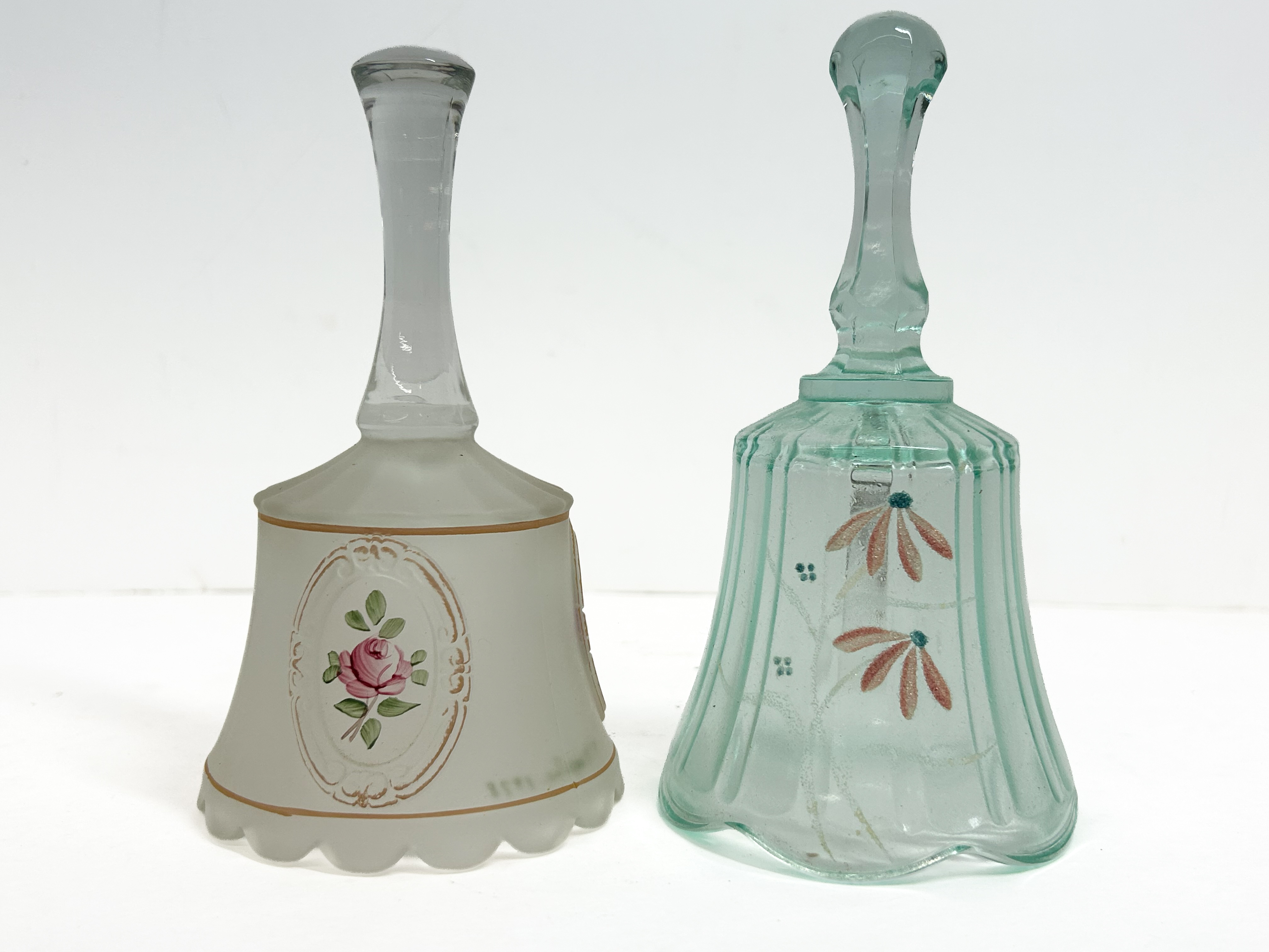 FENTON HAND-PAINTED GLASS BELLS, 1978