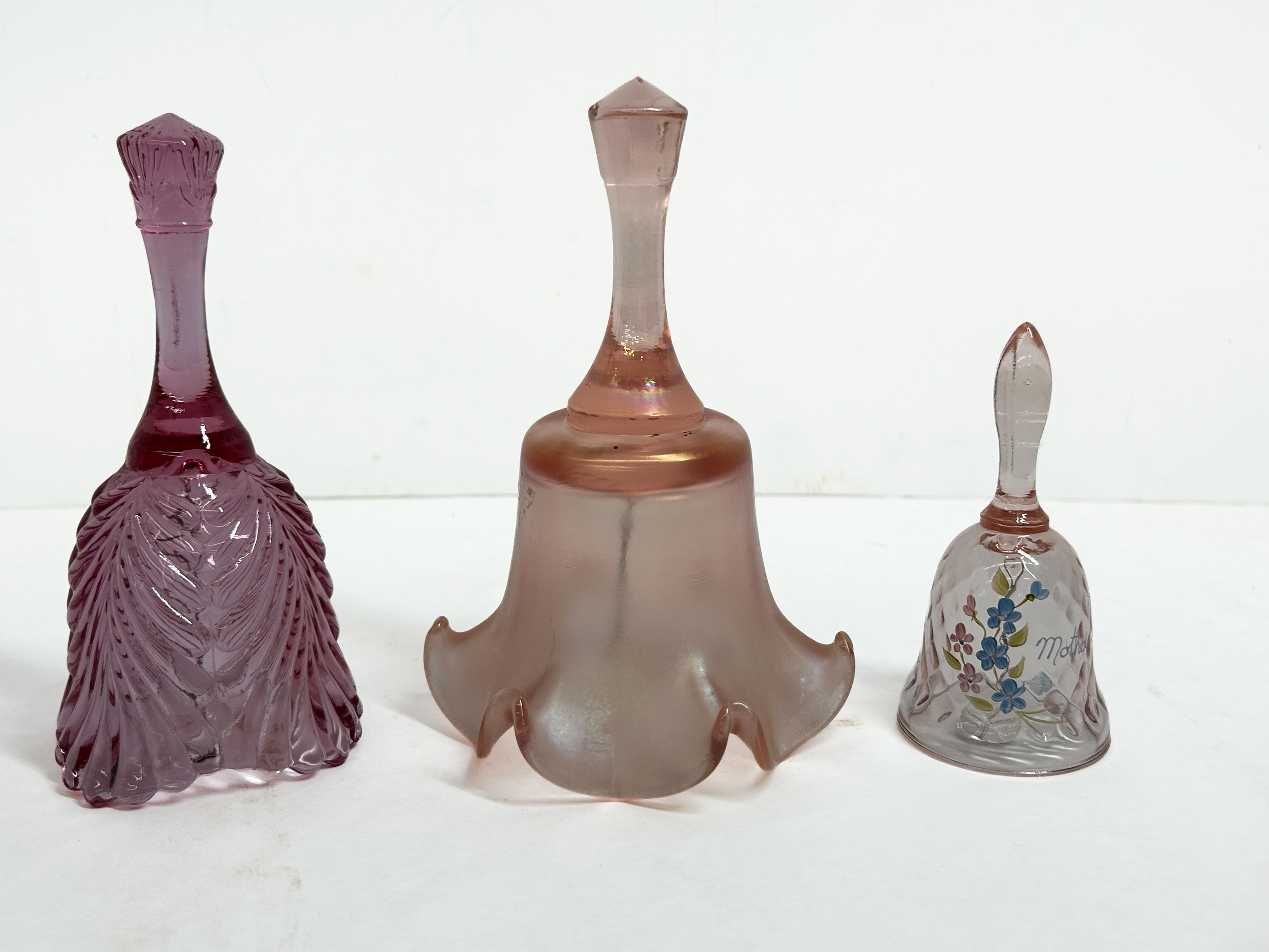 FENTON THREE GLASS BELLS, 20TH CENTURY