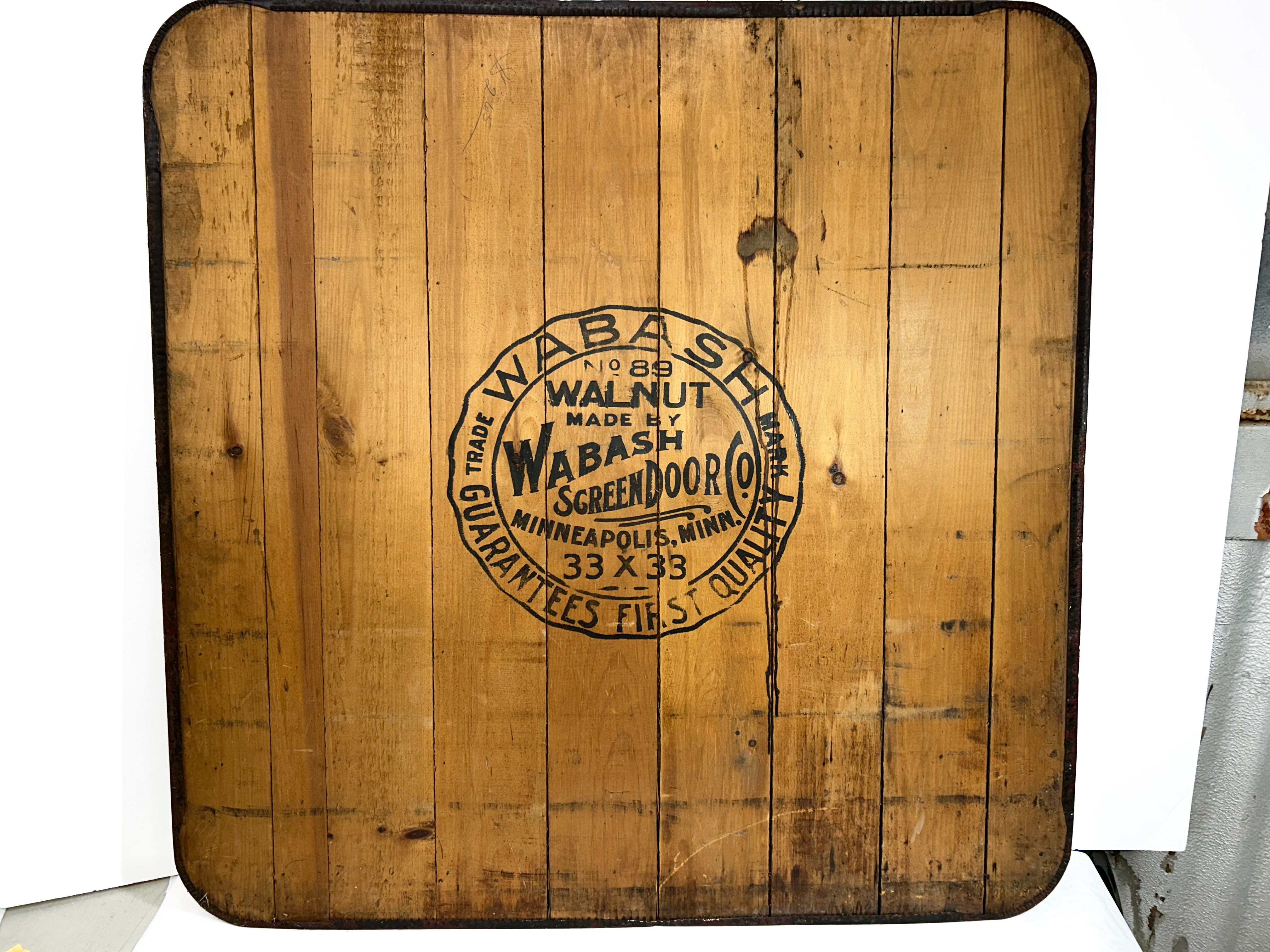 WABASH STOVE BOARD, WOOD AND METAL